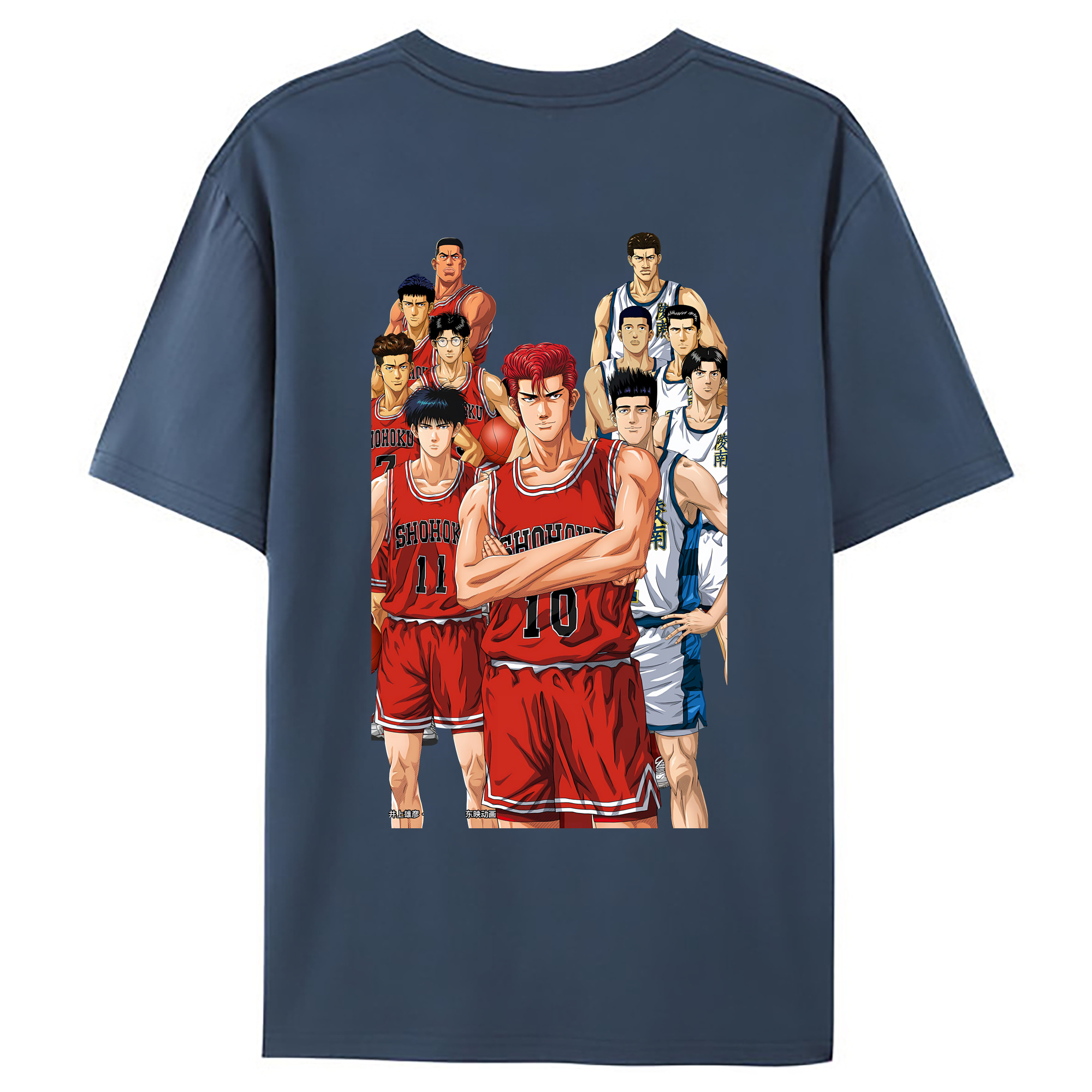 （画像用） SLAM DUNK／スラムダンク 綿100％ メンズ半袖Tシャツ（バックプリント） 通気性