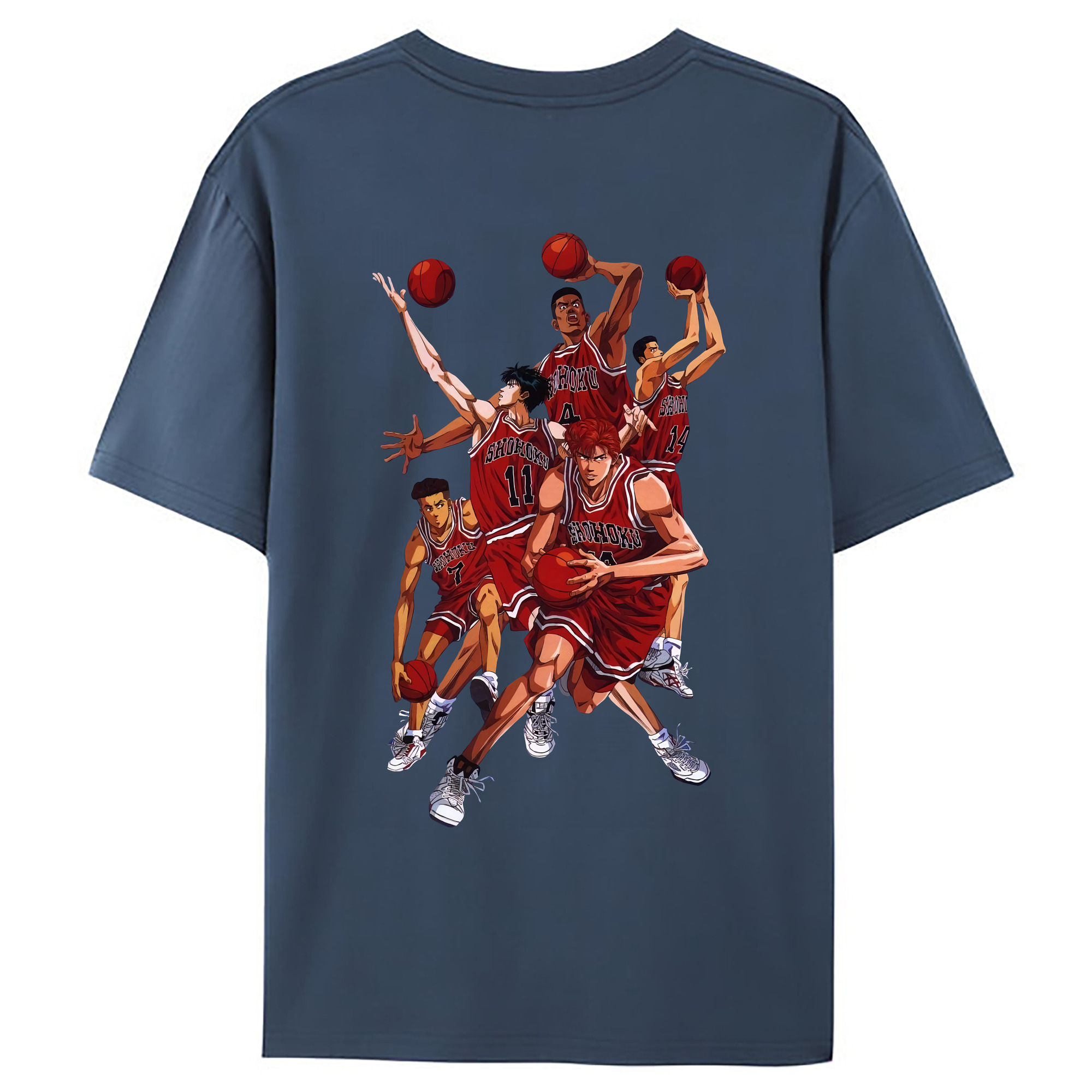 （画像用） SLAM DUNK／スラムダンク 綿100％ メンズ半袖Tシャツ（バックプリント） 通気性