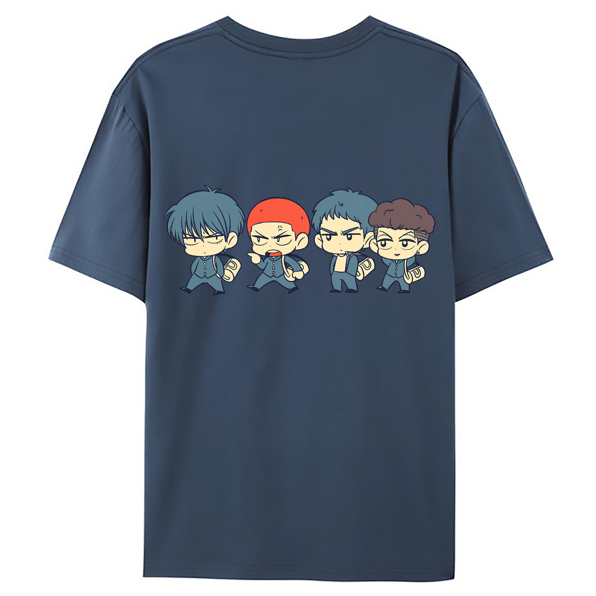 （画像用） SLAM DUNK／スラムダンク 綿100％ メンズ半袖Tシャツ（バックプリント） 通気性