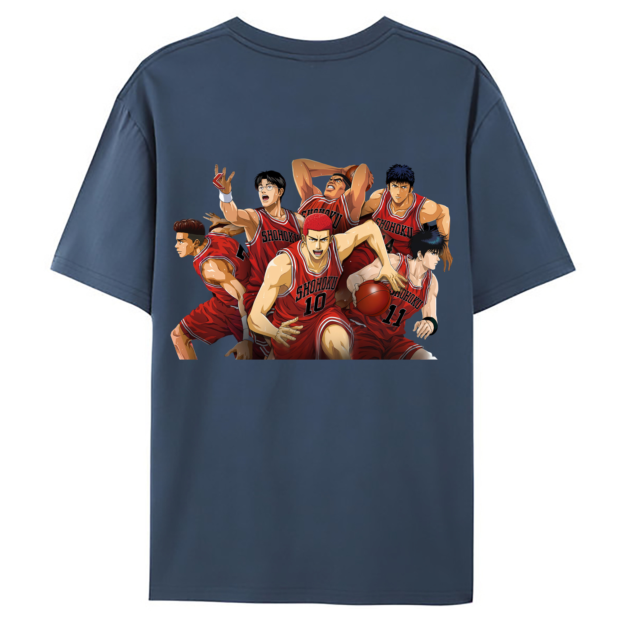 （画像用） SLAM DUNK／スラムダンク 綿100％ メンズ半袖Tシャツ（バックプリント） 通気性