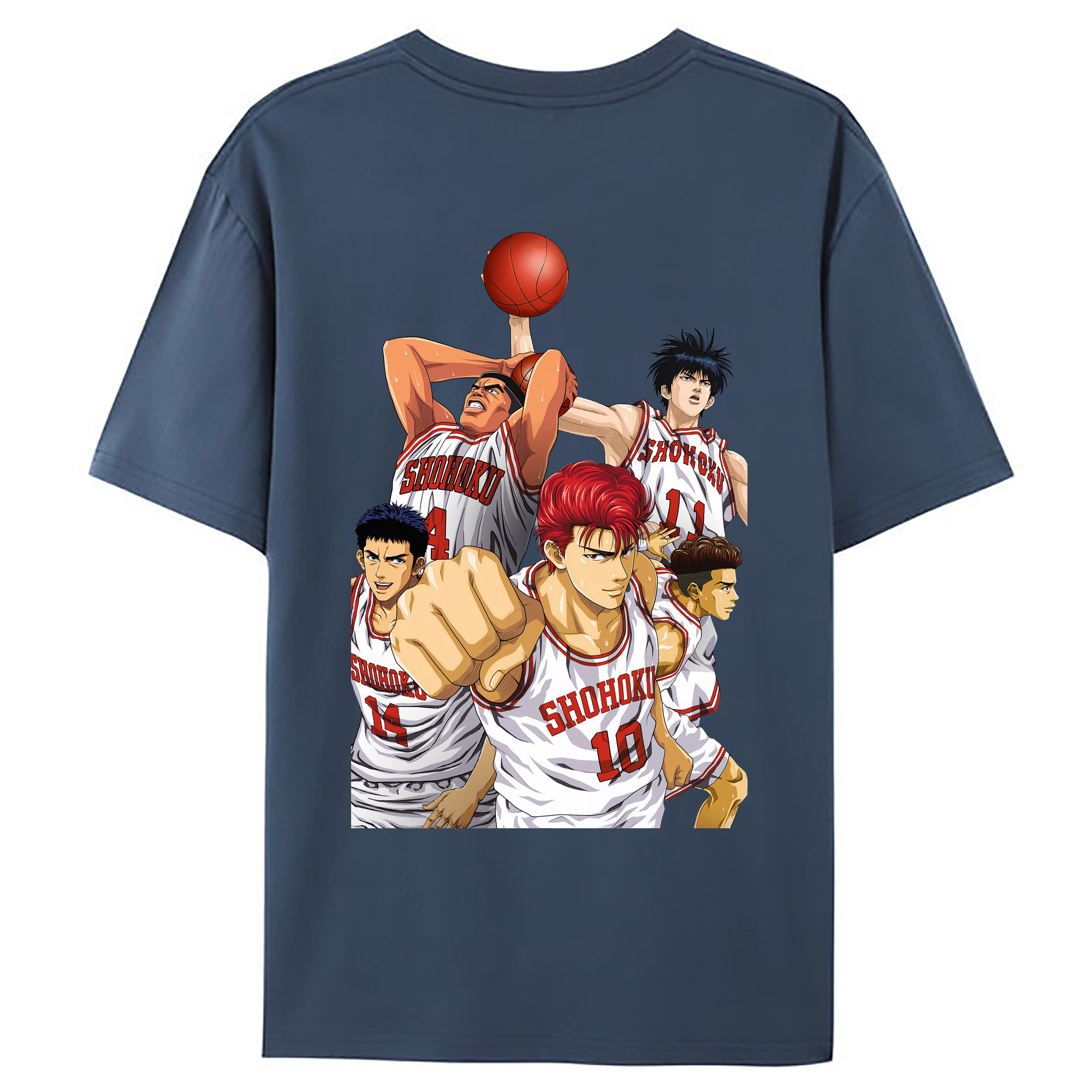 （画像用） SLAM DUNK／スラムダンク 綿100％ メンズ半袖Tシャツ（バックプリント） 通気性