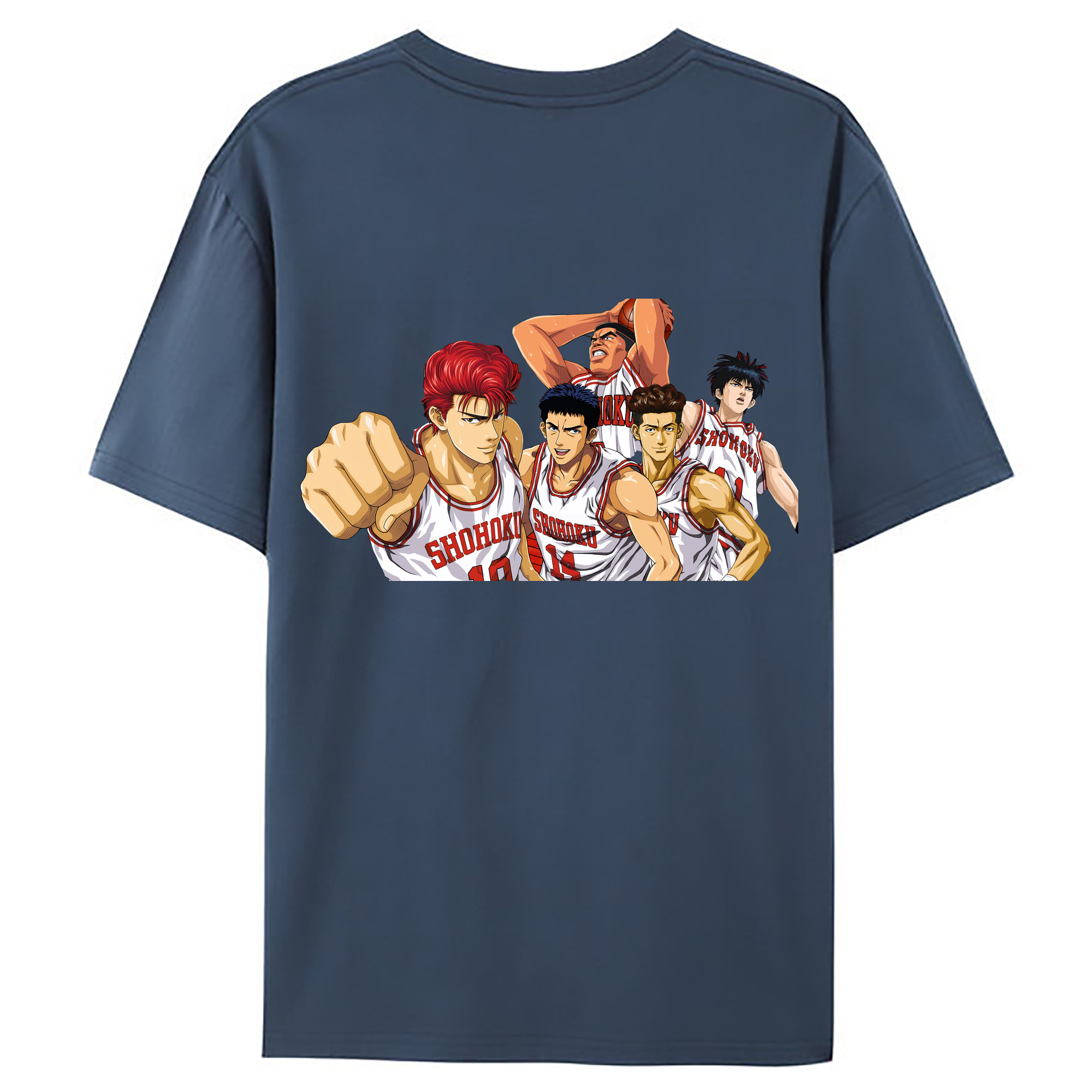 （画像用） SLAM DUNK／スラムダンク 綿100％ メンズ半袖Tシャツ（バックプリント） 通気性