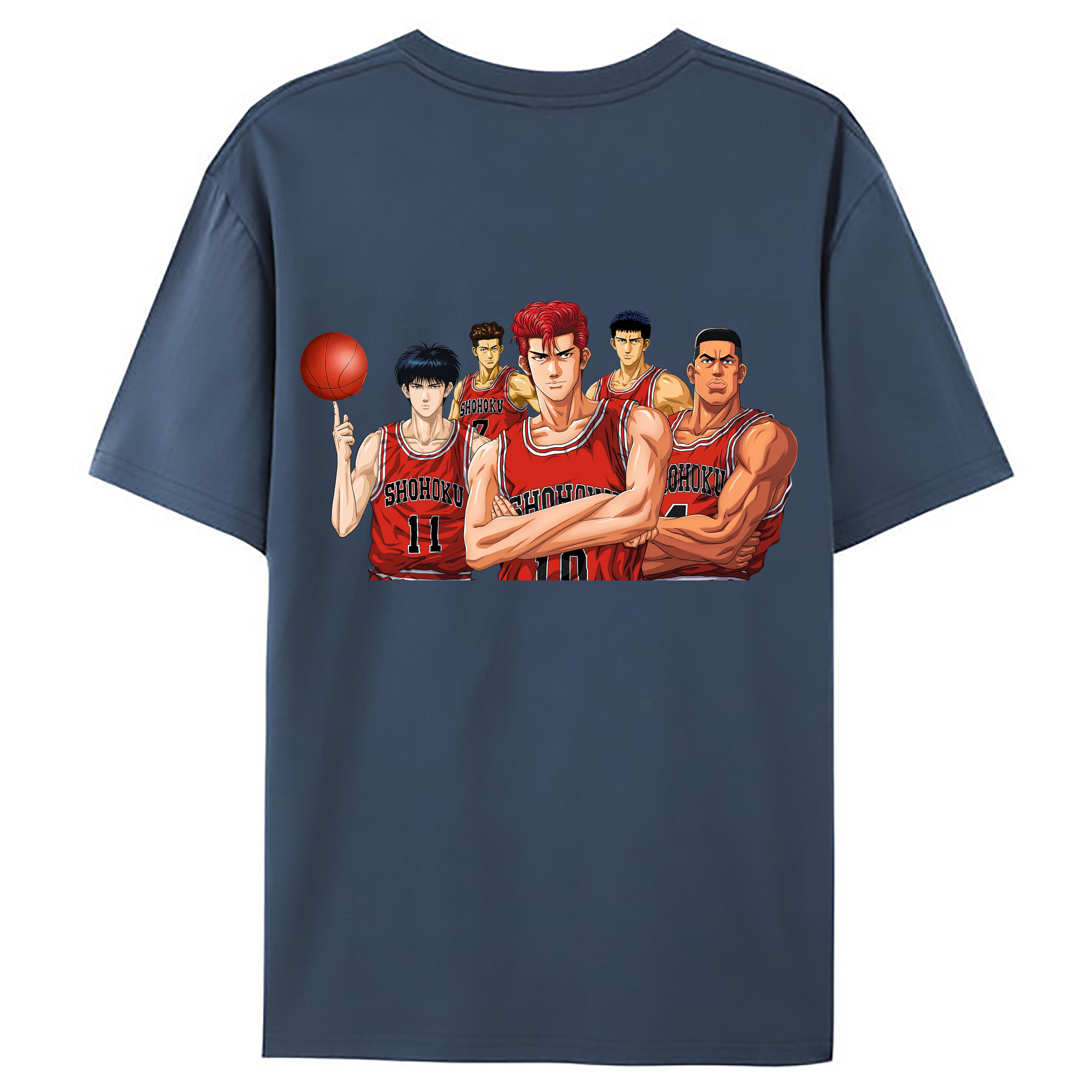 （画像用） SLAM DUNK／スラムダンク 綿100％ メンズ半袖Tシャツ（バックプリント） 通気性