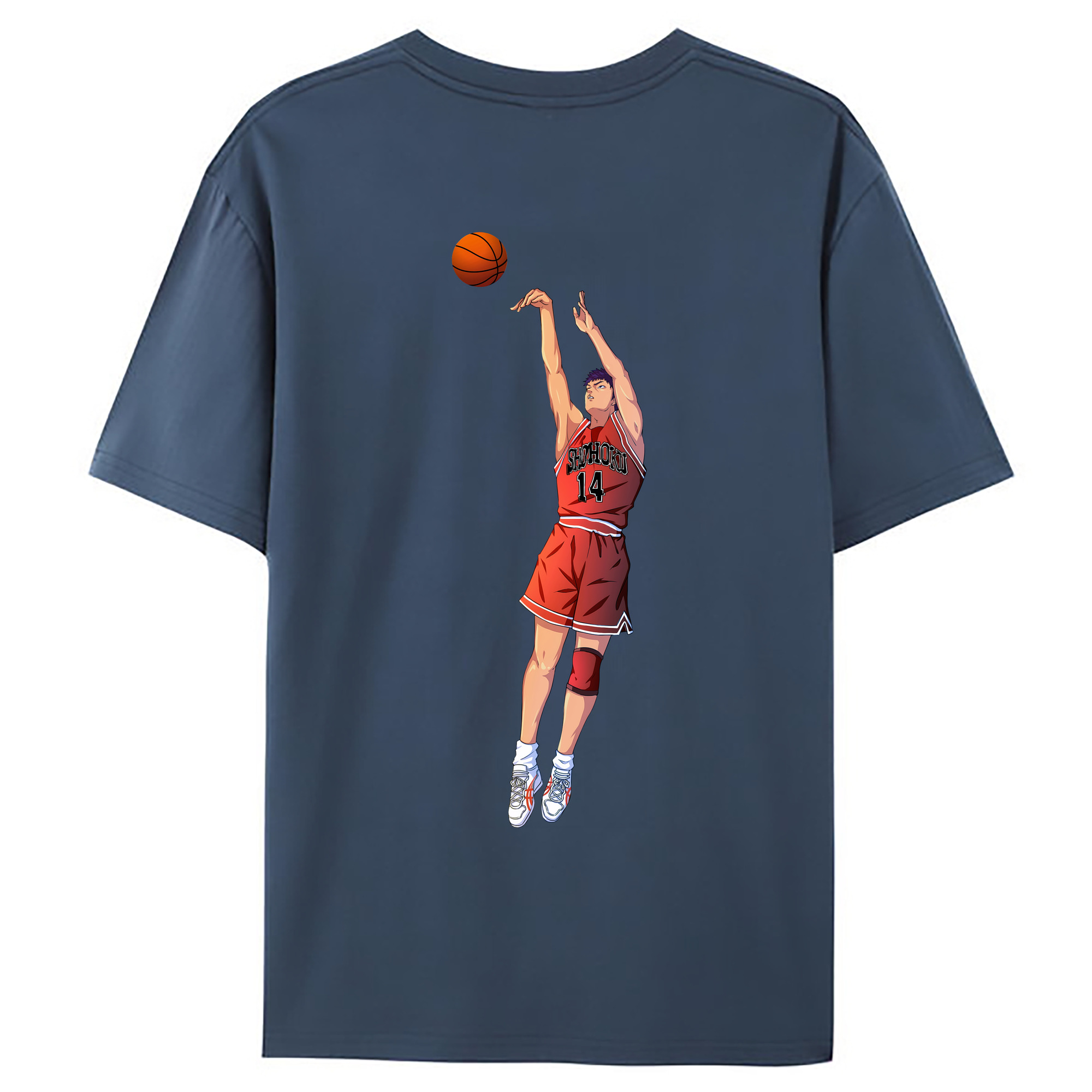 （画像用） SLAM DUNK／スラムダンク 綿100％ メンズ半袖Tシャツ（バックプリント） 通気性