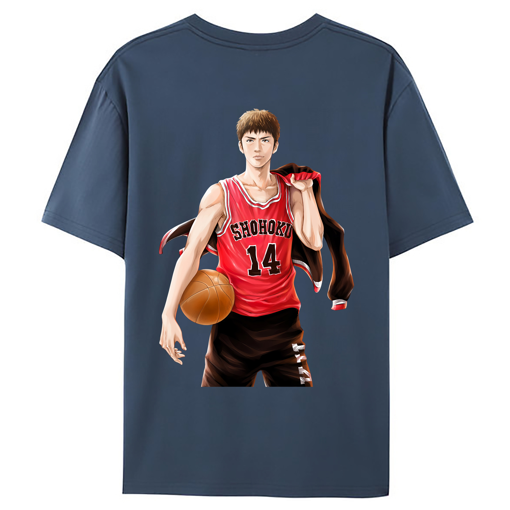 （画像用） SLAM DUNK／スラムダンク 綿100％ メンズ半袖Tシャツ（バックプリント） 通気性