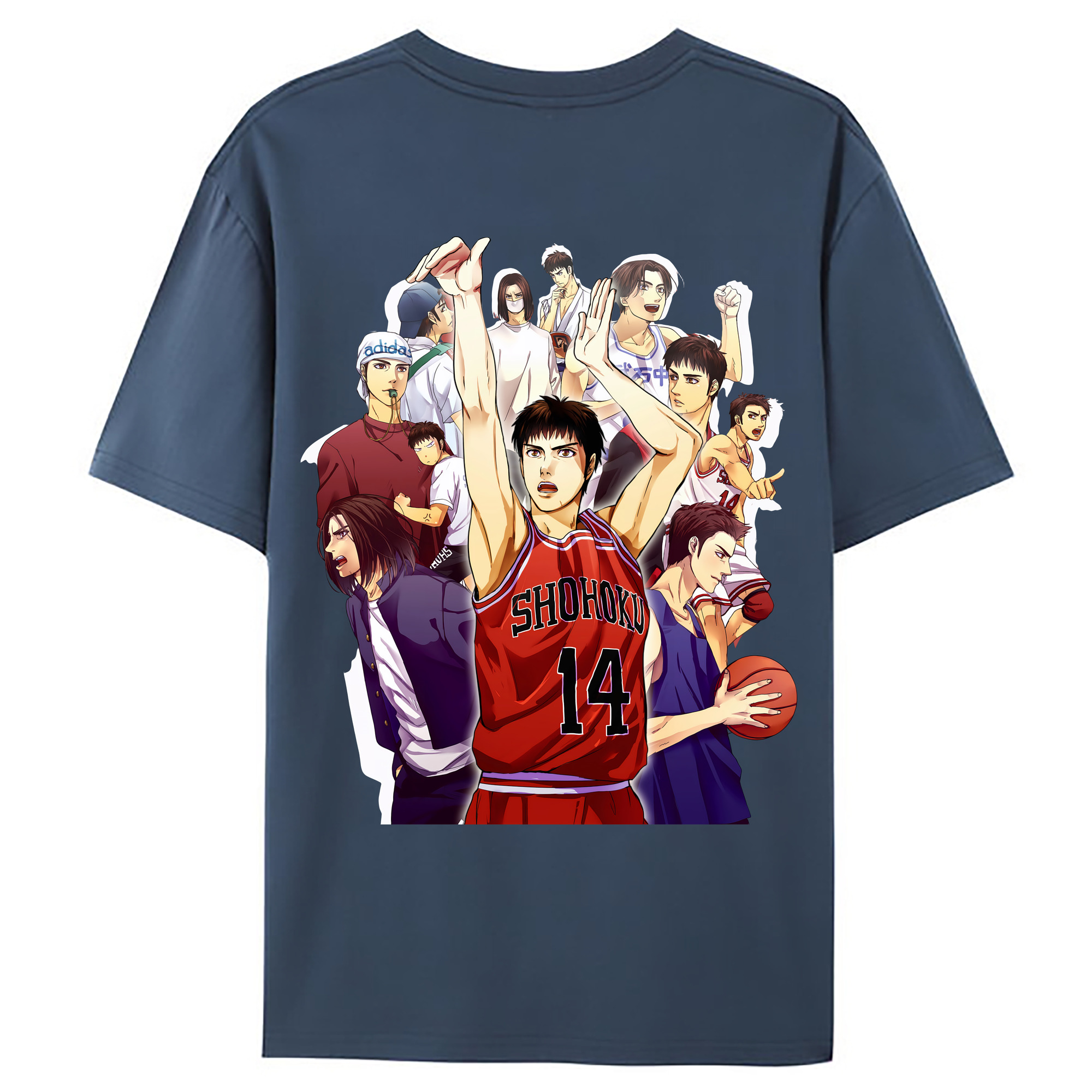 （画像用） SLAM DUNK／スラムダンク 綿100％ メンズ半袖Tシャツ（バックプリント） 通気性