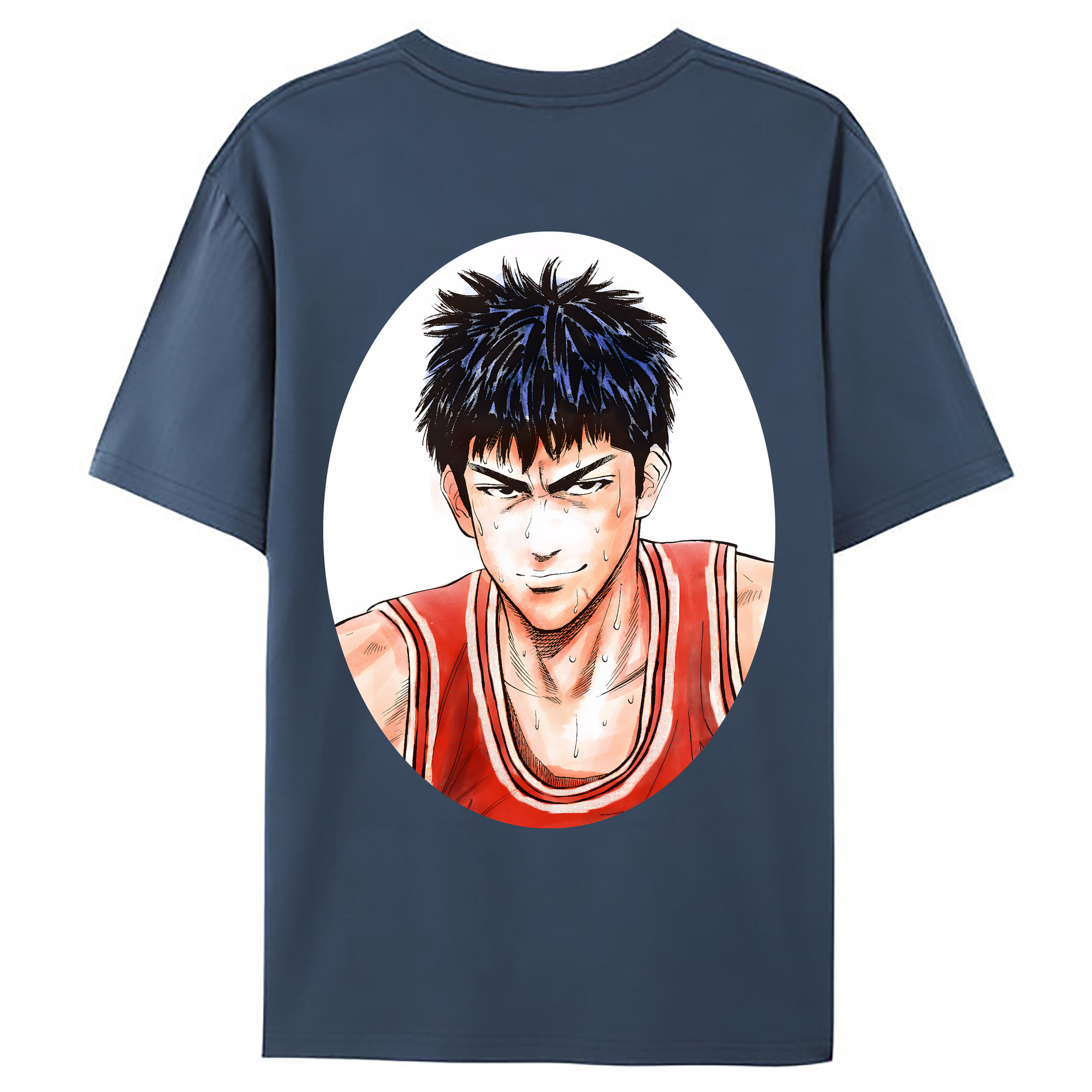 （画像用） SLAM DUNK／スラムダンク 綿100％ メンズ半袖Tシャツ（バックプリント） 通気性