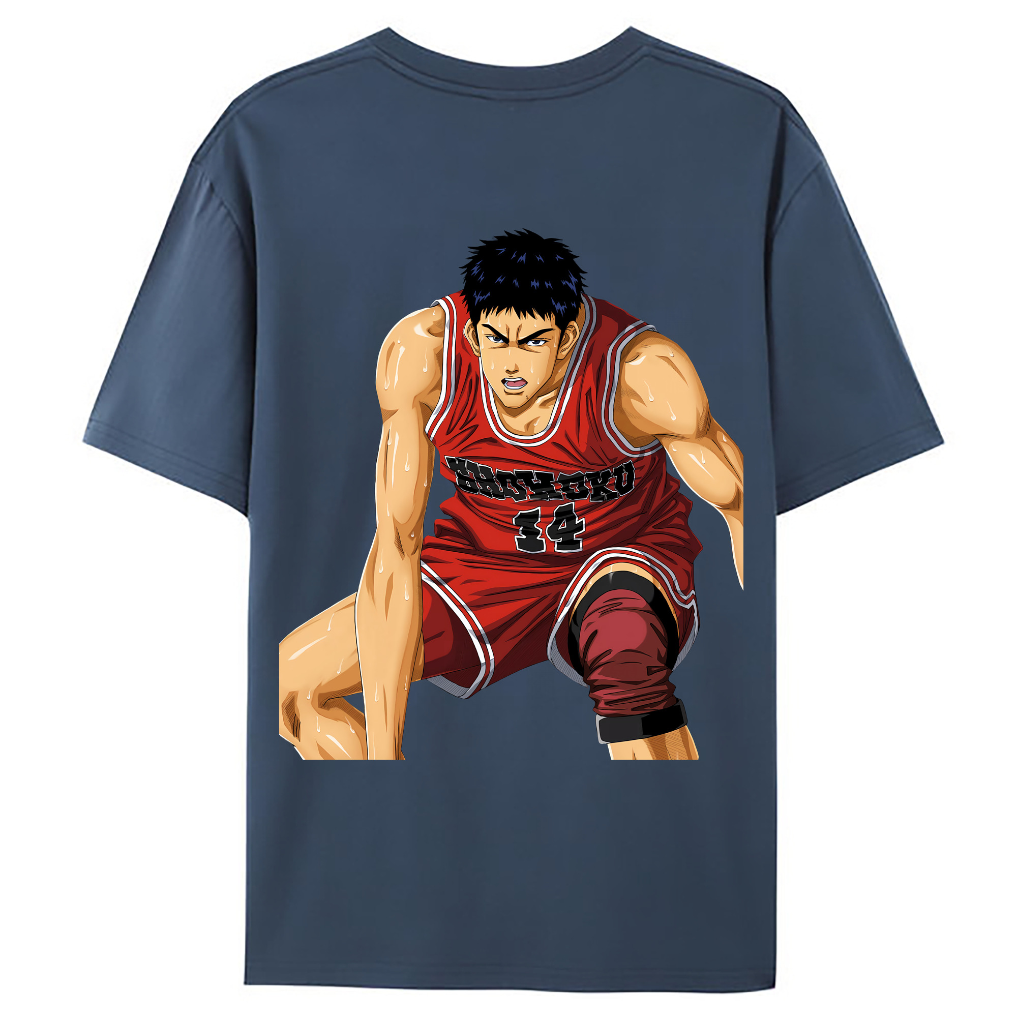 （画像用） SLAM DUNK／スラムダンク 綿100％ メンズ半袖Tシャツ（バックプリント） 通気性