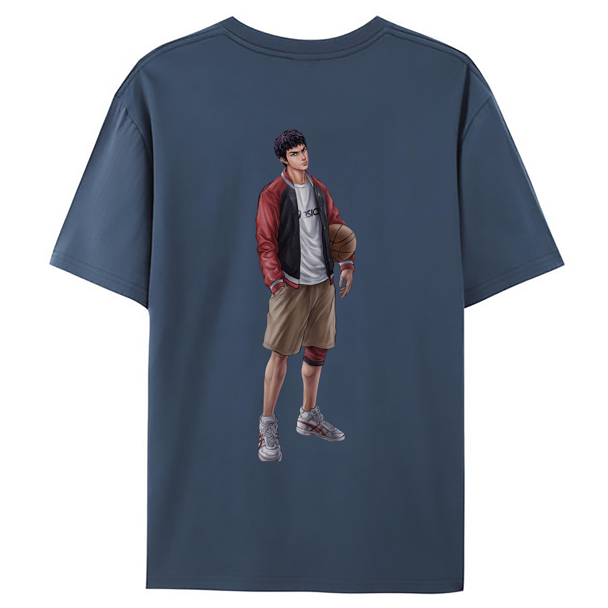 （画像用） SLAM DUNK／スラムダンク 綿100％ メンズ半袖Tシャツ（バックプリント） 通気性