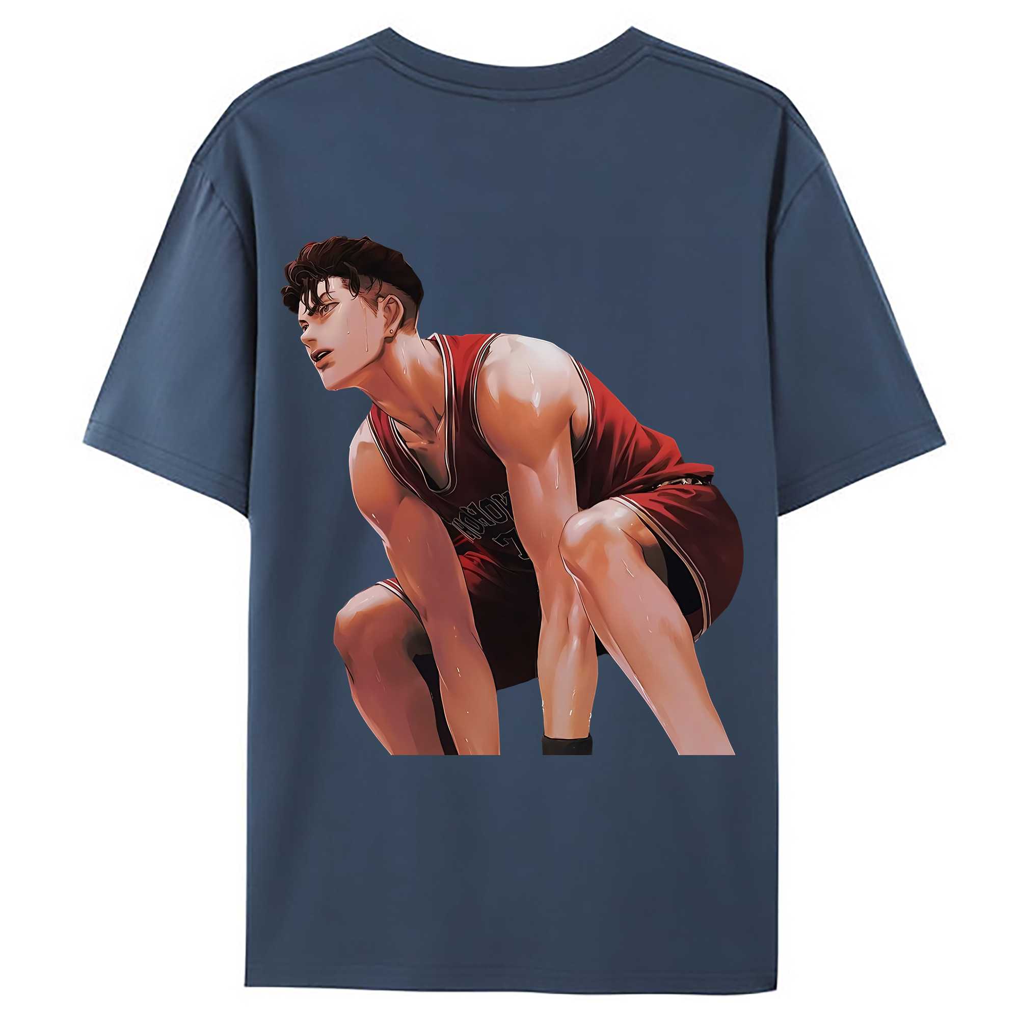 （画像用） SLAM DUNK／スラムダンク 綿100％ メンズ半袖Tシャツ（バックプリント） 通気性
