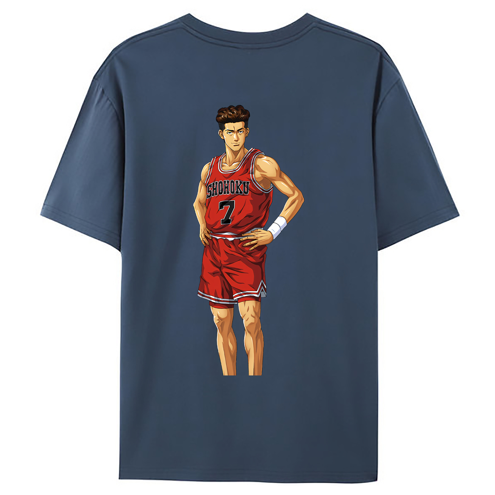 （画像用） SLAM DUNK／スラムダンク 綿100％ メンズ半袖Tシャツ（バックプリント） 通気性