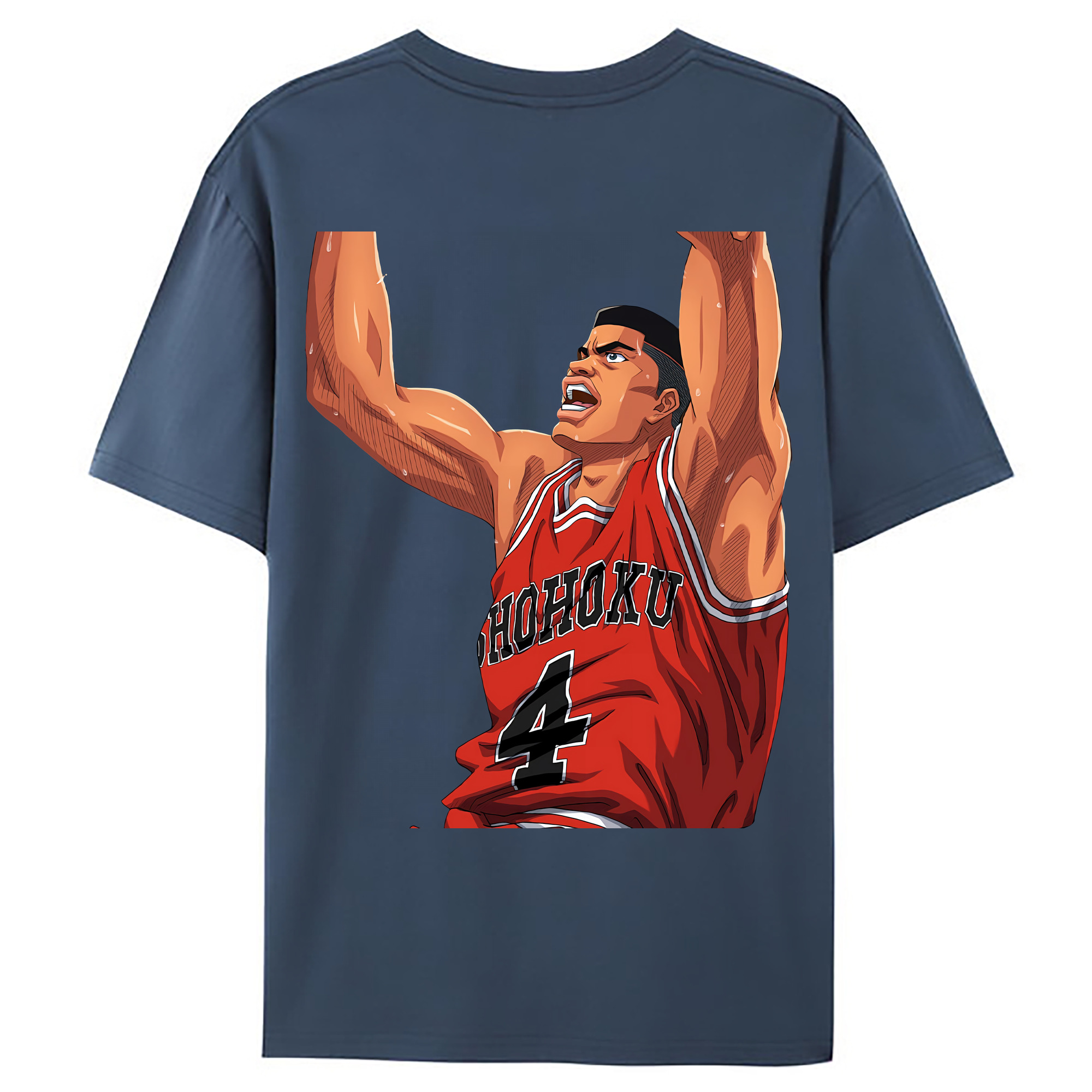 （画像用） SLAM DUNK／スラムダンク 綿100％ メンズ半袖Tシャツ（バックプリント） 通気性