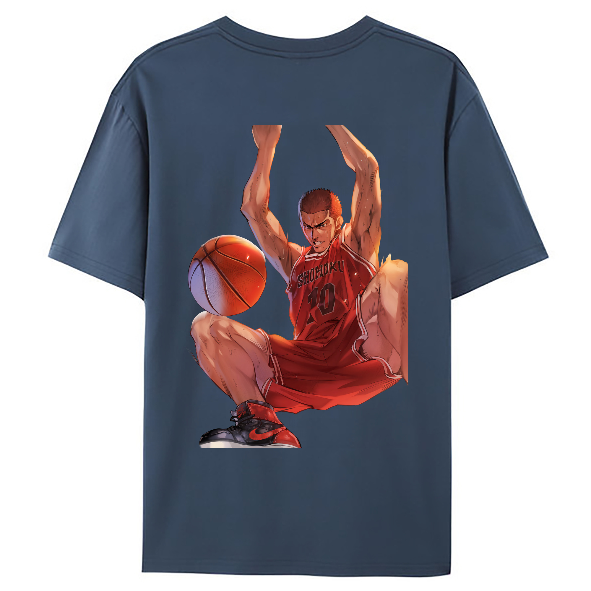 （画像用） SLAM DUNK／スラムダンク 綿100％ メンズ半袖Tシャツ（バックプリント） 通気性