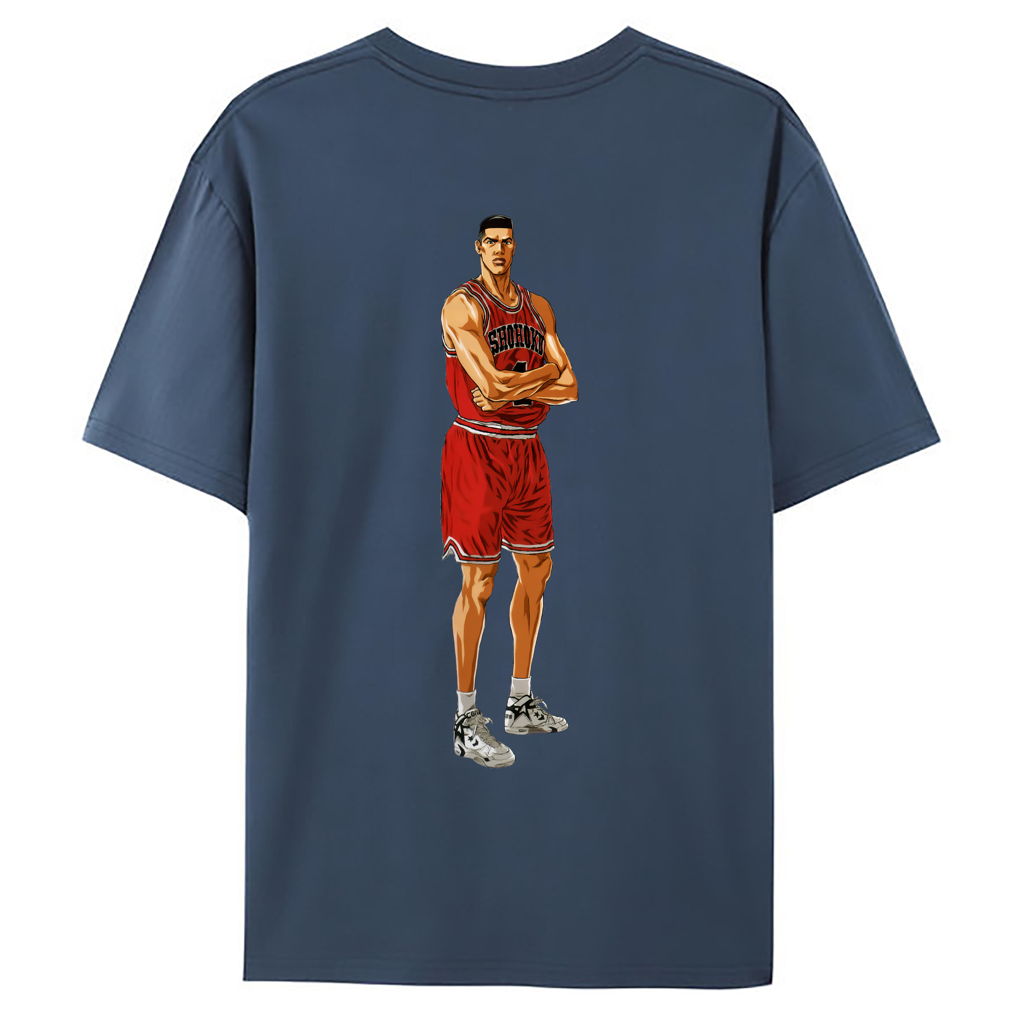 （画像用） SLAM DUNK／スラムダンク 綿100％ メンズ半袖Tシャツ（バックプリント） 通気性