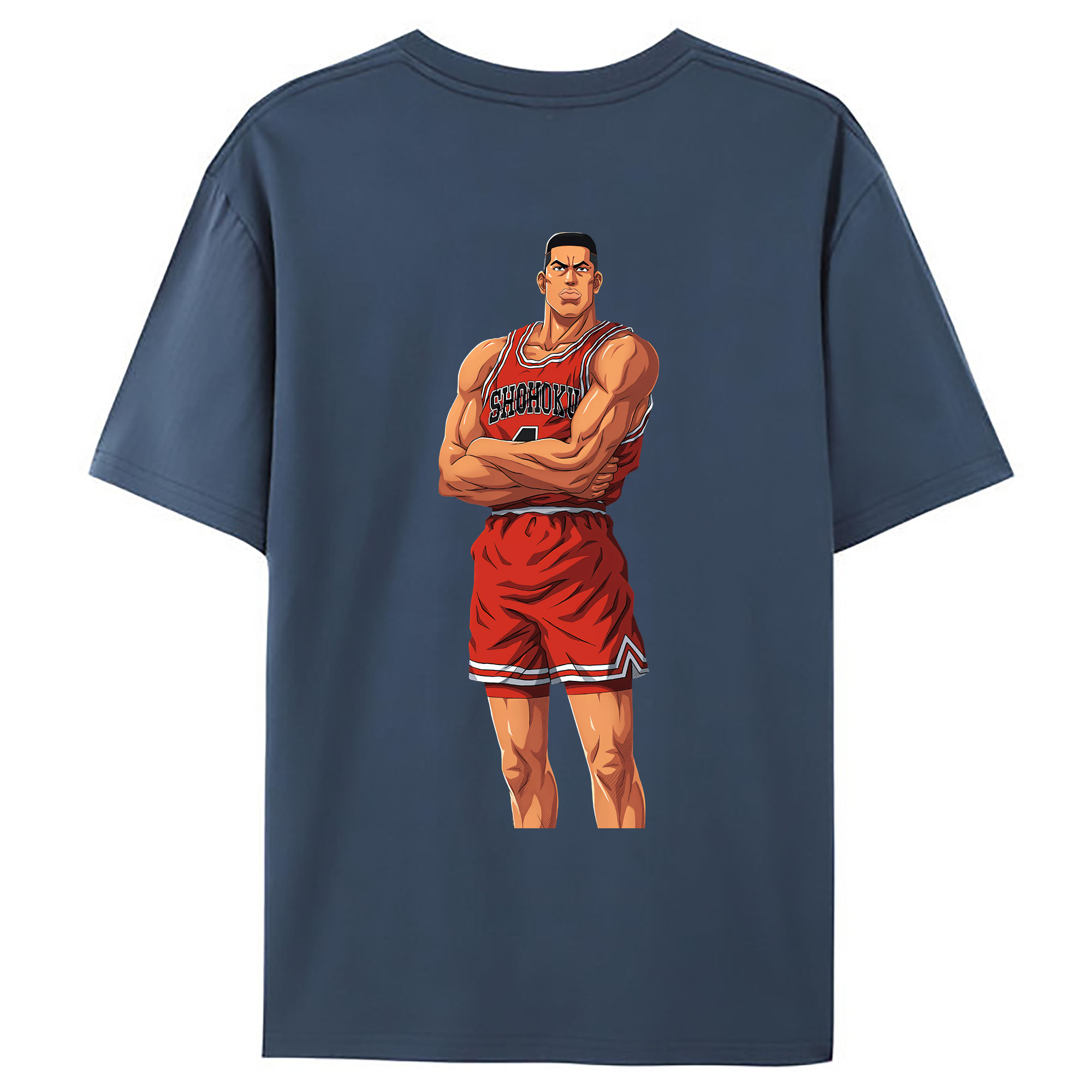 （画像用） SLAM DUNK／スラムダンク 綿100％ メンズ半袖Tシャツ（バックプリント） 通気性