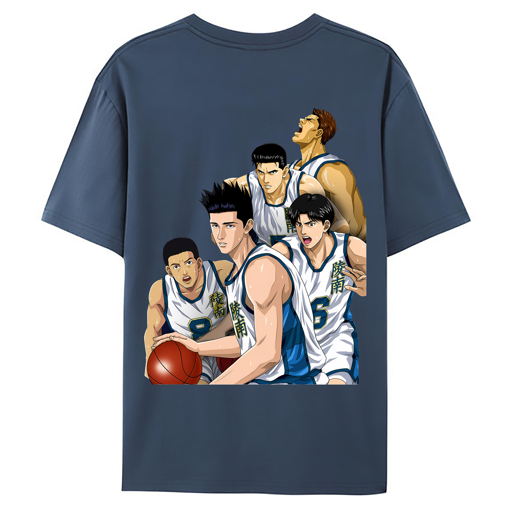 （画像用） SLAM DUNK／スラムダンク 綿100％ メンズ半袖Tシャツ（バックプリント） 通気性
