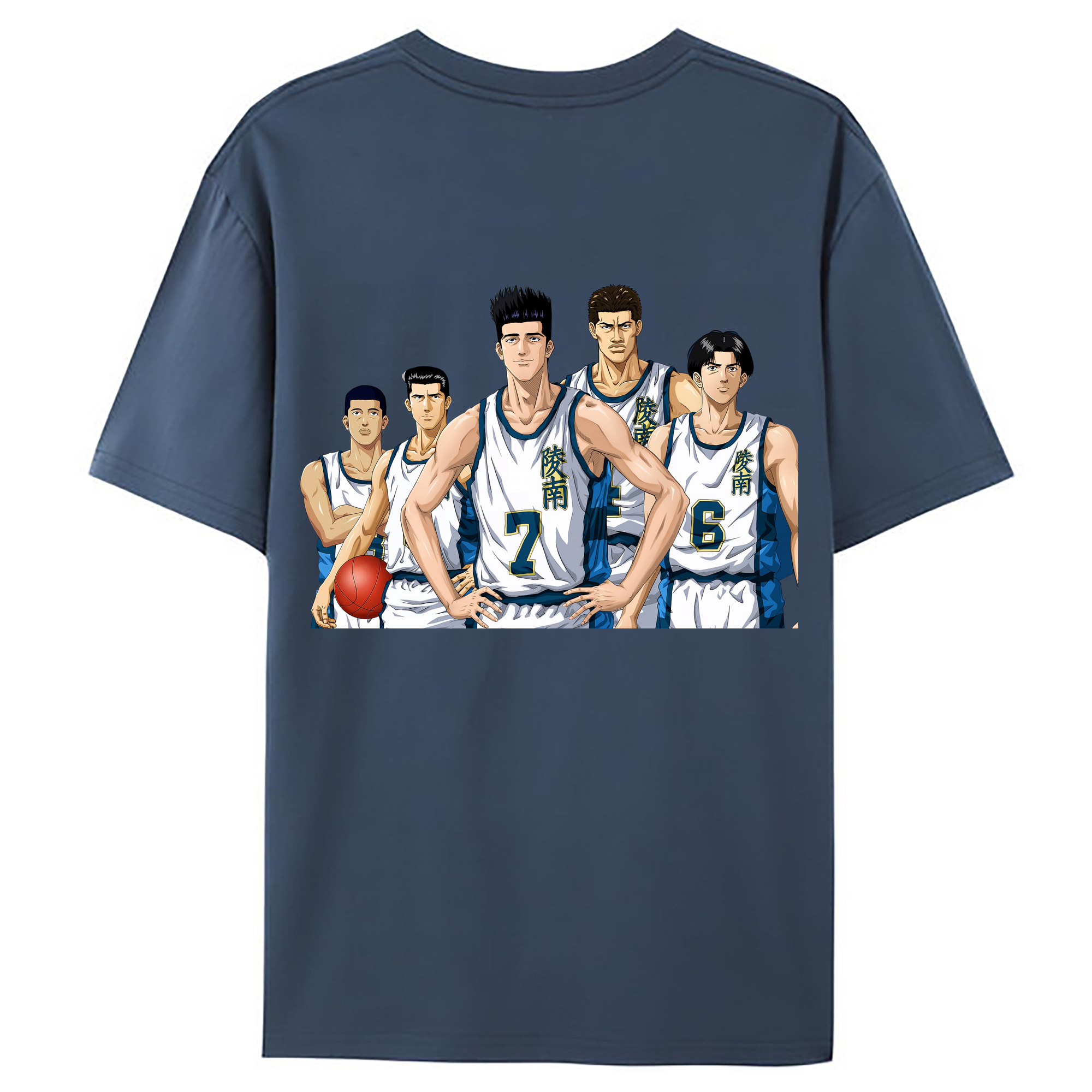 （画像用） SLAM DUNK／スラムダンク 綿100％ メンズ半袖Tシャツ（バックプリント） 通気性