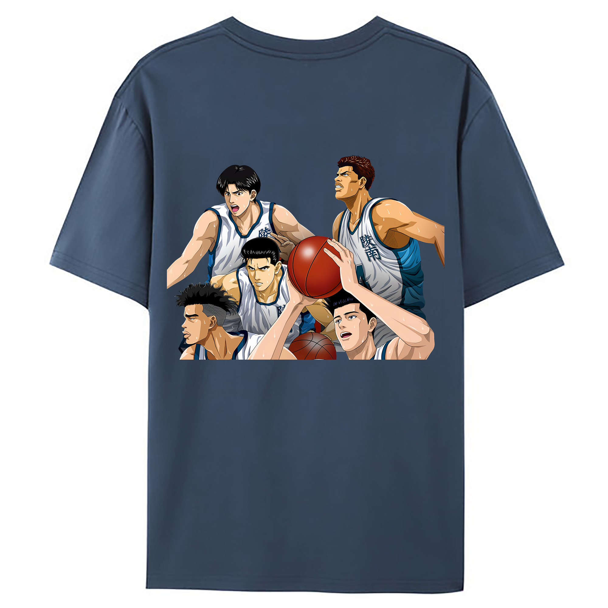 （画像用） SLAM DUNK／スラムダンク 綿100％ メンズ半袖Tシャツ（バックプリント） 通気性