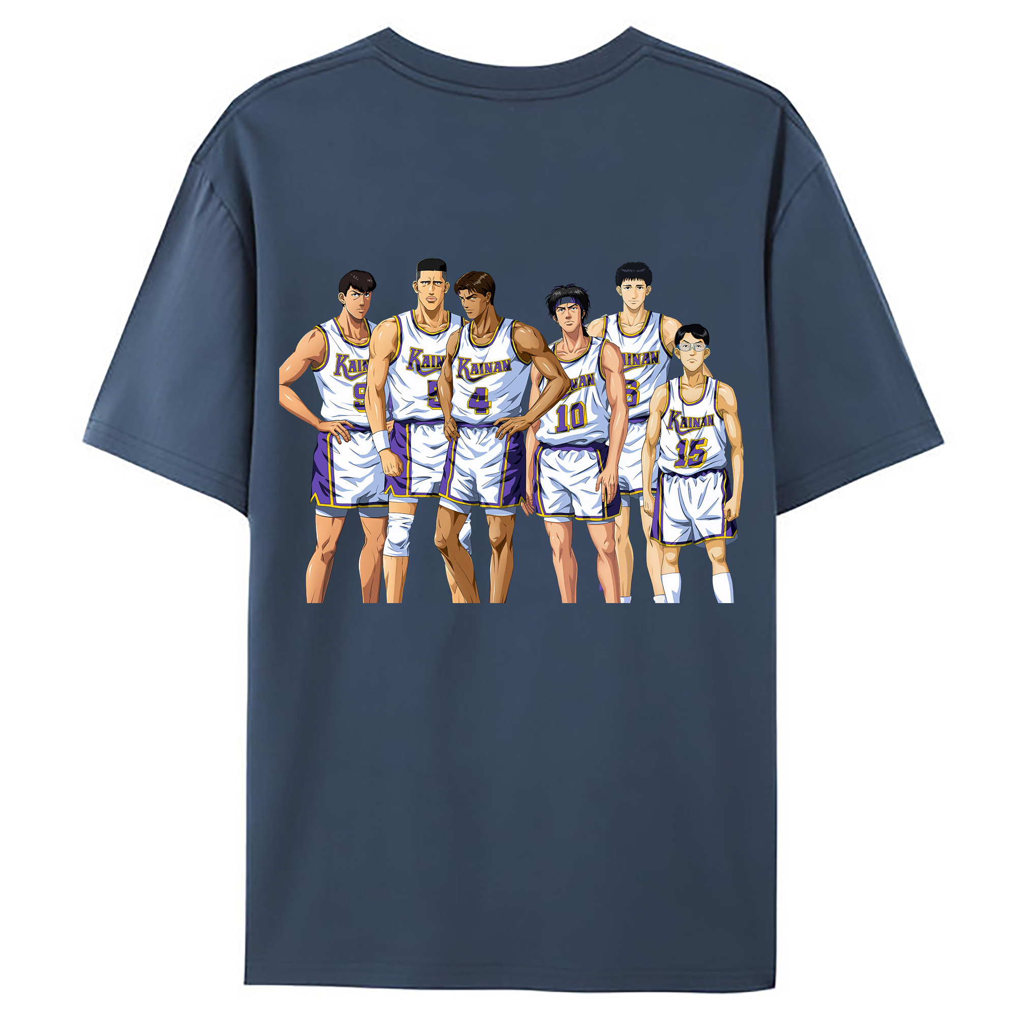 （画像用） SLAM DUNK／スラムダンク 綿100％ メンズ半袖Tシャツ（バックプリント） 通気性