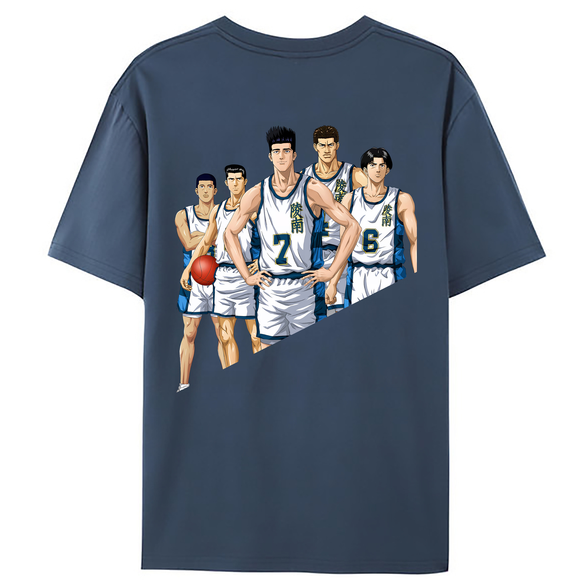 （画像用） SLAM DUNK／スラムダンク 綿100％ メンズ半袖Tシャツ（バックプリント） 通気性