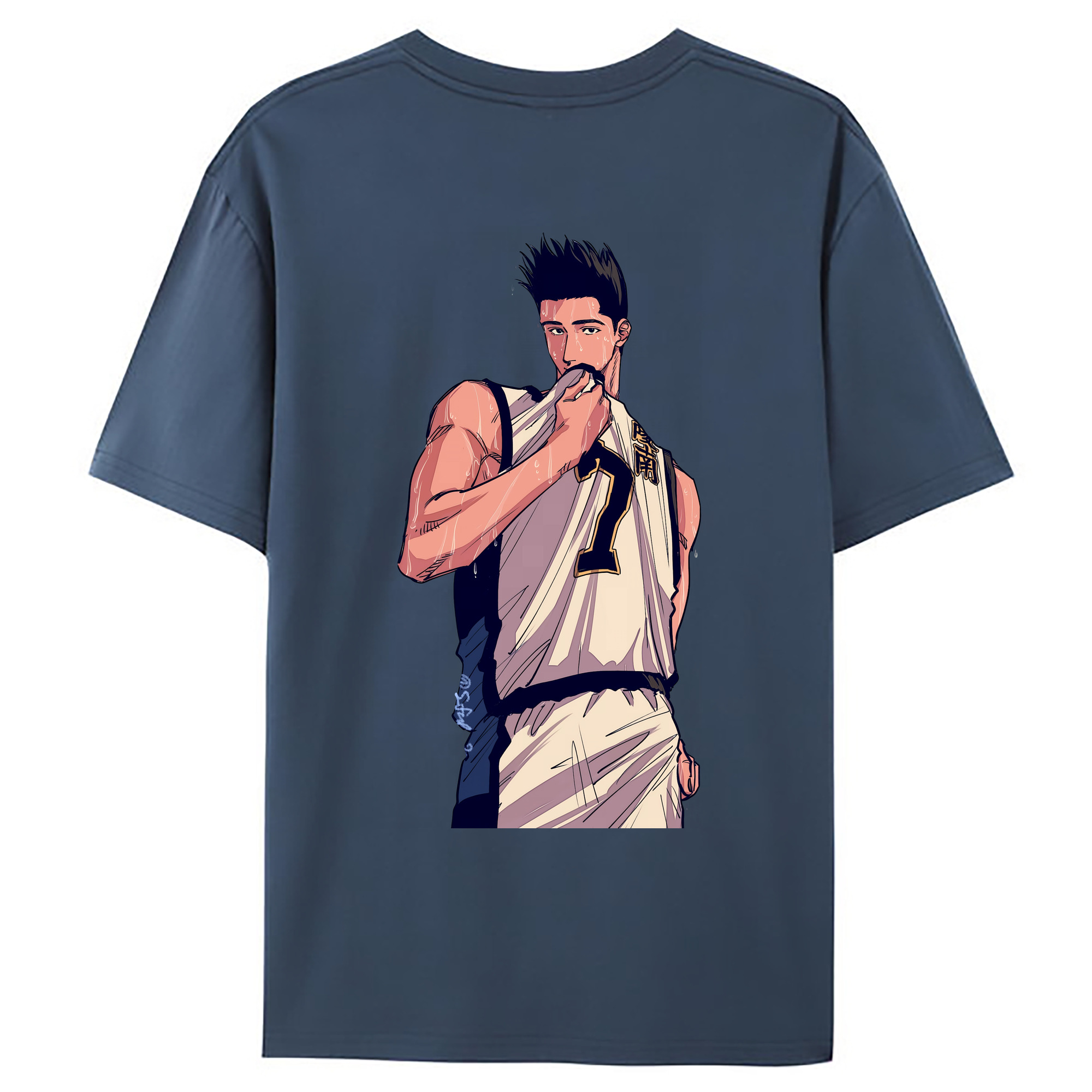 （画像用） SLAM DUNK／スラムダンク 綿100％ メンズ半袖Tシャツ（バックプリント） 通気性