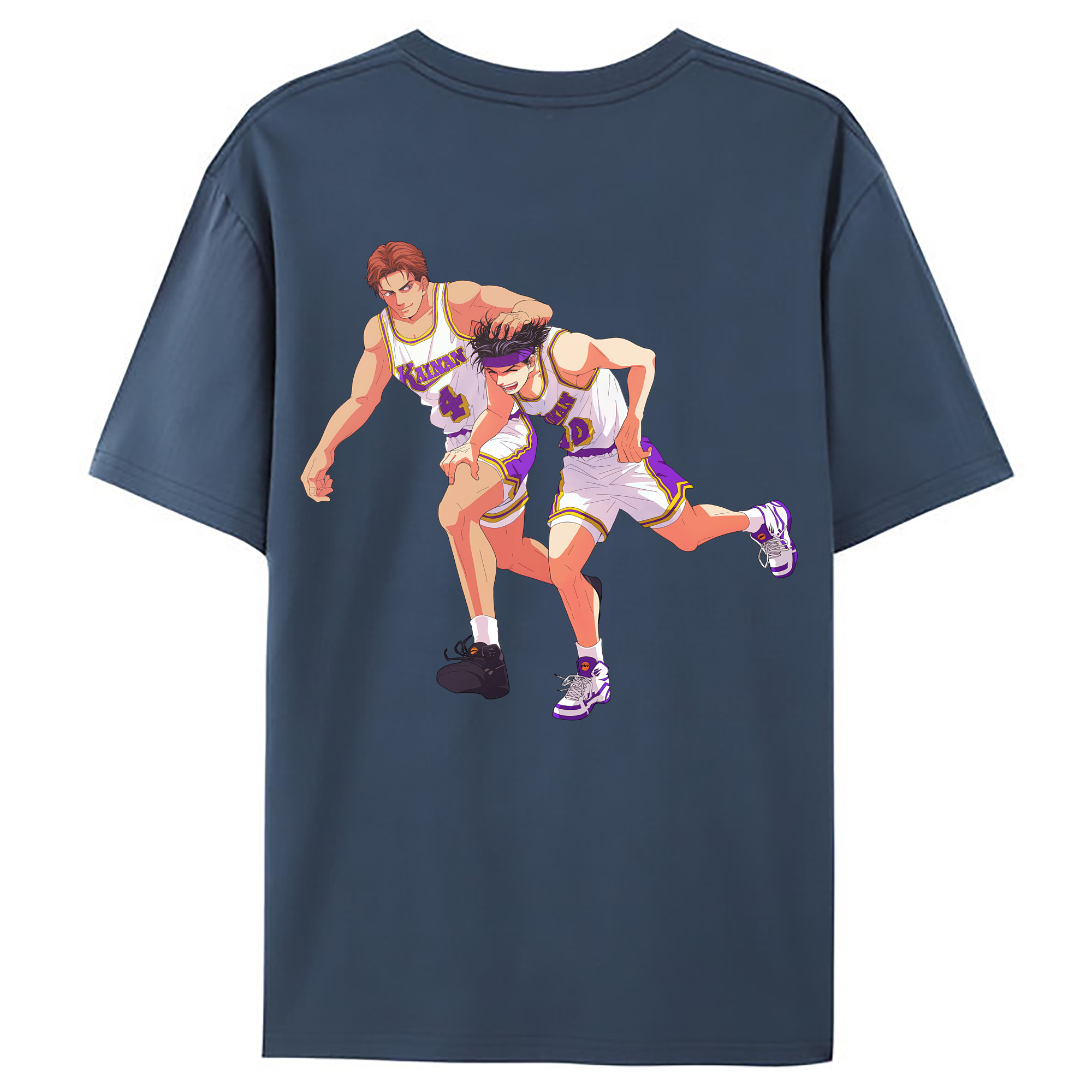 （画像用） SLAM DUNK／スラムダンク 綿100％ メンズ半袖Tシャツ（バックプリント） 通気性