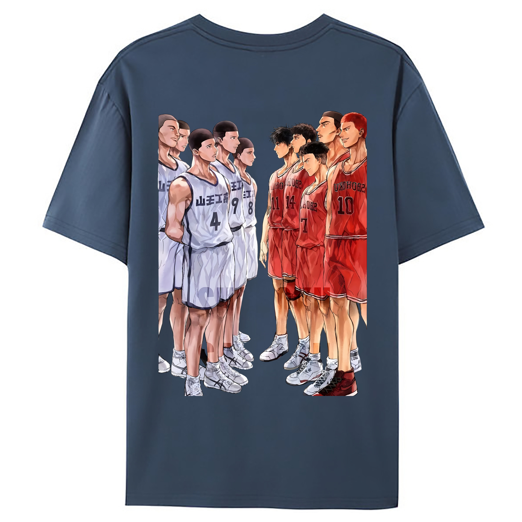 （画像用） SLAM DUNK／スラムダンク 綿100％ メンズ半袖Tシャツ（バックプリント） 通気性