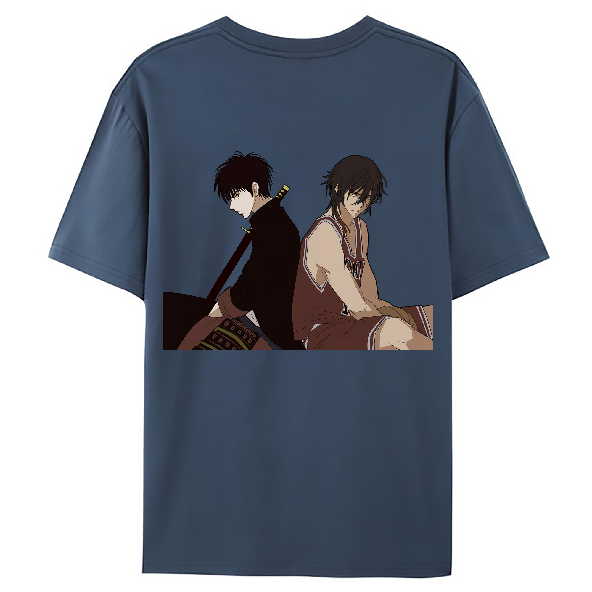 （画像用） SLAM DUNK／スラムダンク 綿100％ メンズ半袖Tシャツ（バックプリント） 通気性