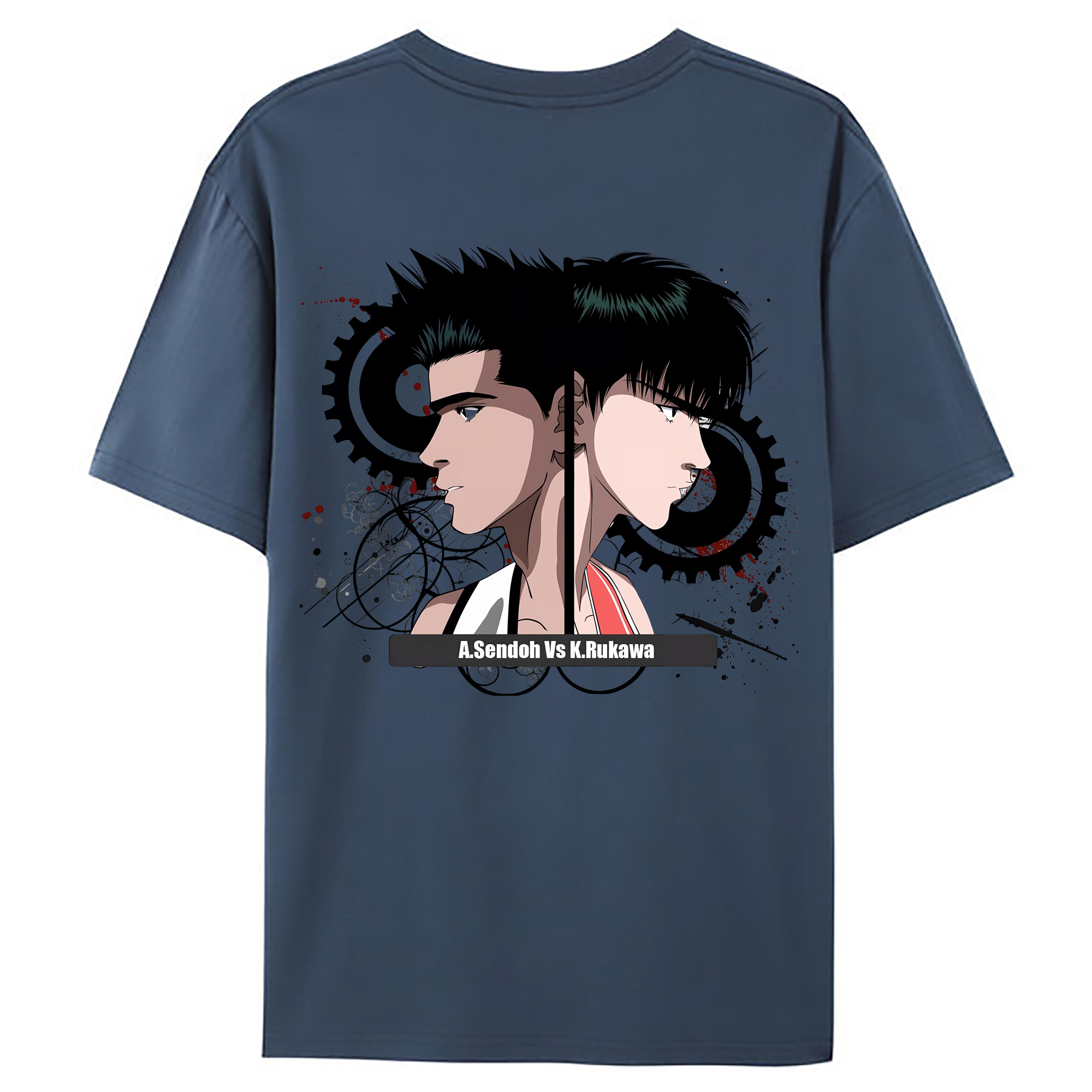 （画像用） SLAM DUNK／スラムダンク 綿100％ メンズ半袖Tシャツ（バックプリント） 通気性