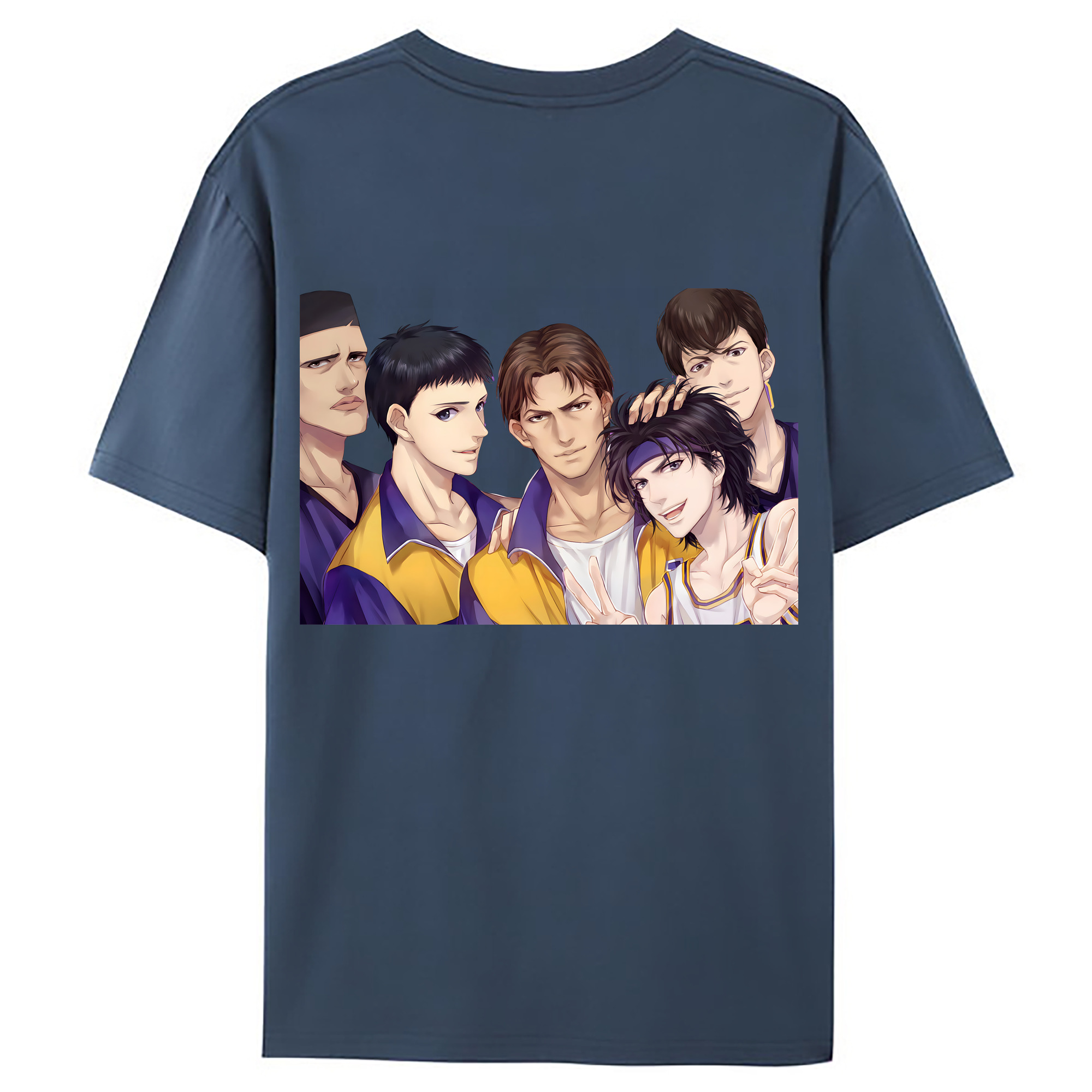 （画像用） SLAM DUNK／スラムダンク 綿100％ メンズ半袖Tシャツ（バックプリント） 通気性