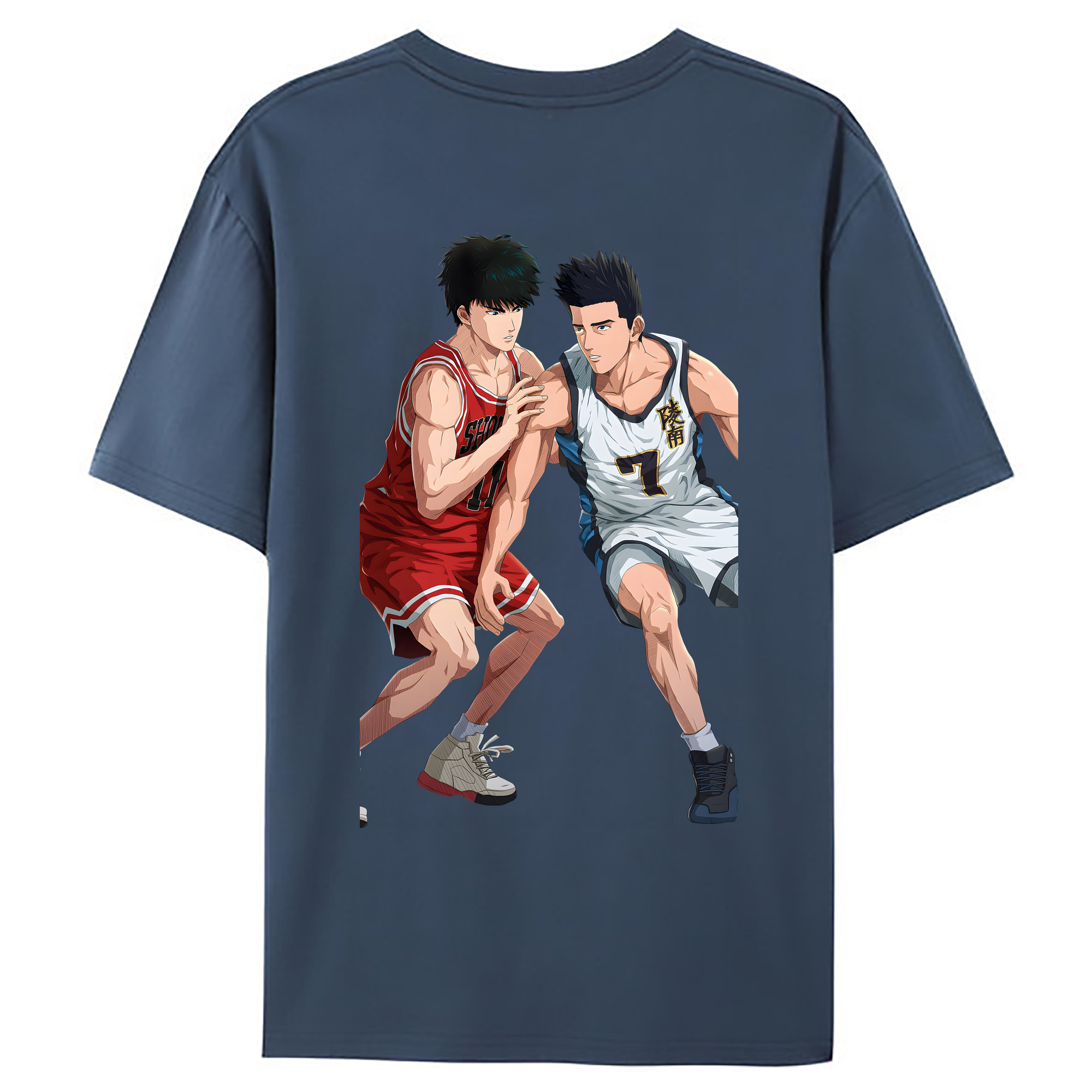 （画像用） SLAM DUNK／スラムダンク 綿100％ メンズ半袖Tシャツ（バックプリント） 通気性