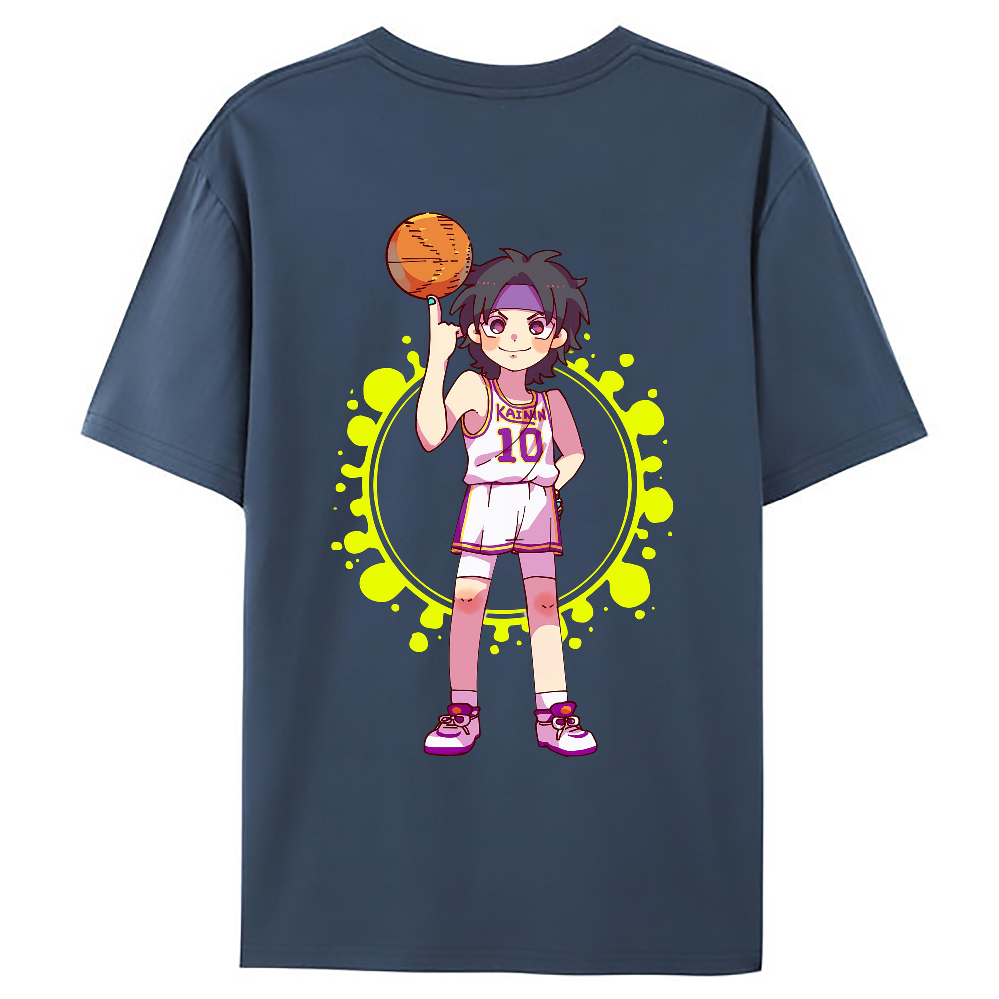 （画像用） SLAM DUNK／スラムダンク 綿100％ メンズ半袖Tシャツ（バックプリント） 通気性