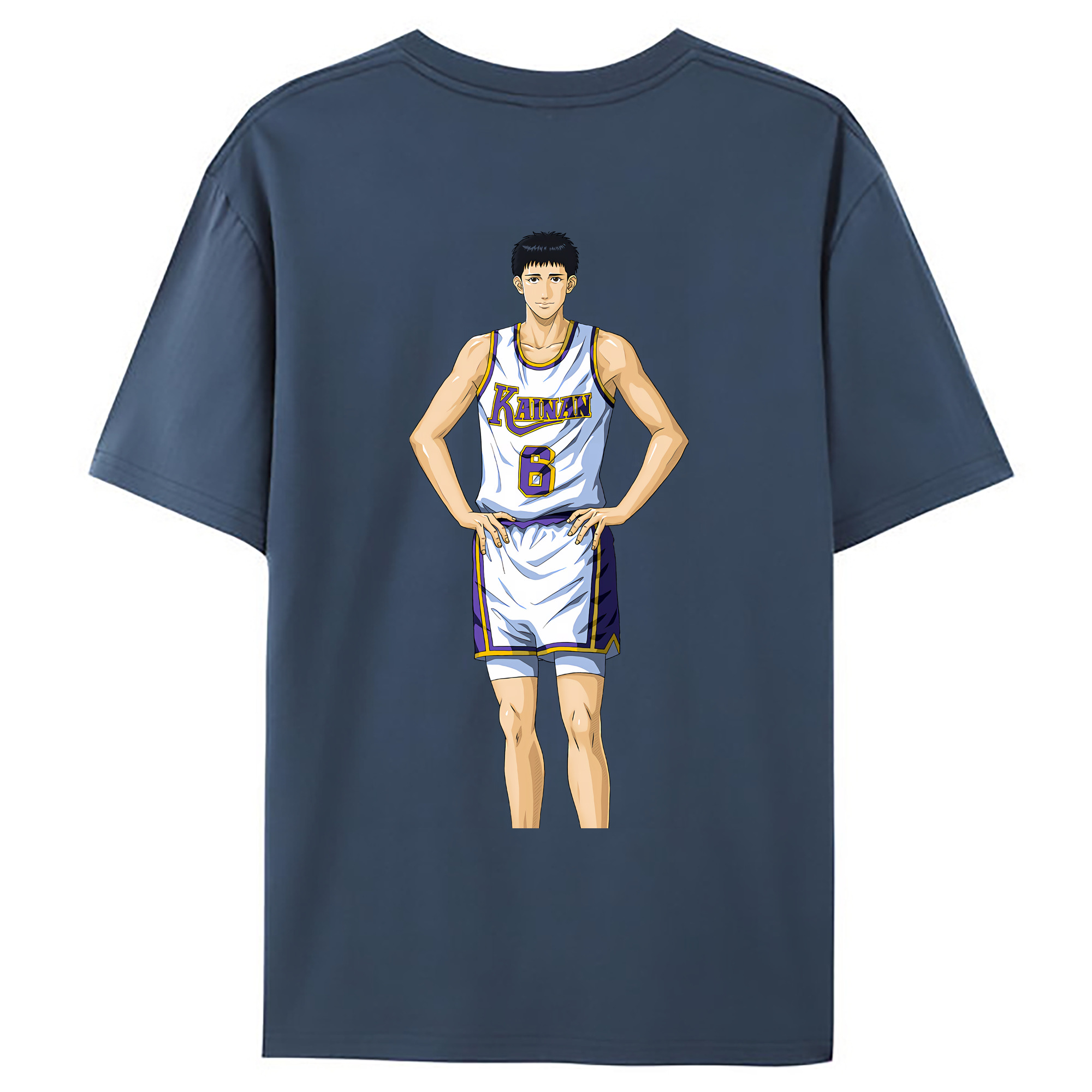 （画像用） SLAM DUNK／スラムダンク 綿100％ メンズ半袖Tシャツ（バックプリント） 通気性