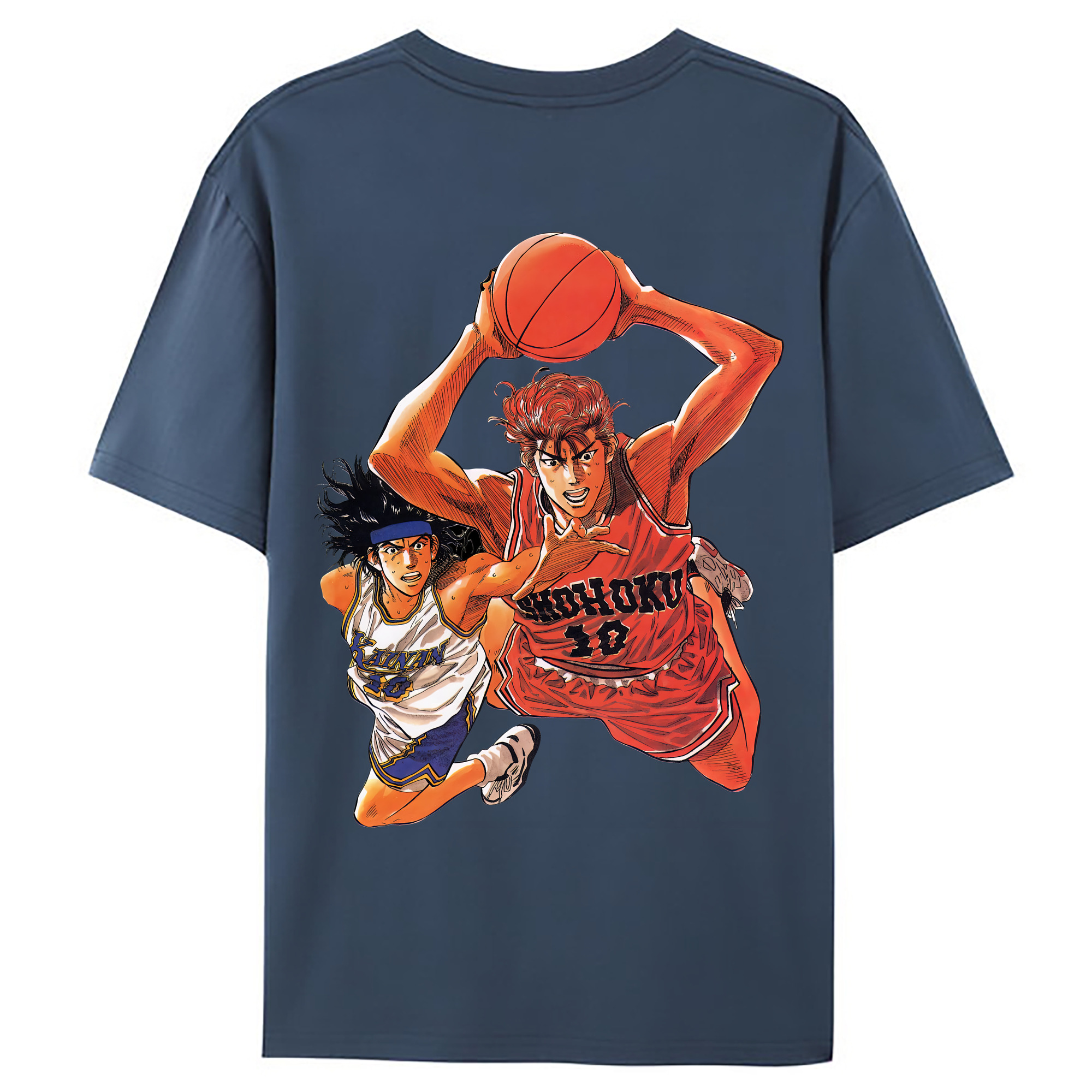 （画像用） SLAM DUNK／スラムダンク 綿100％ メンズ半袖Tシャツ（バックプリント） 通気性