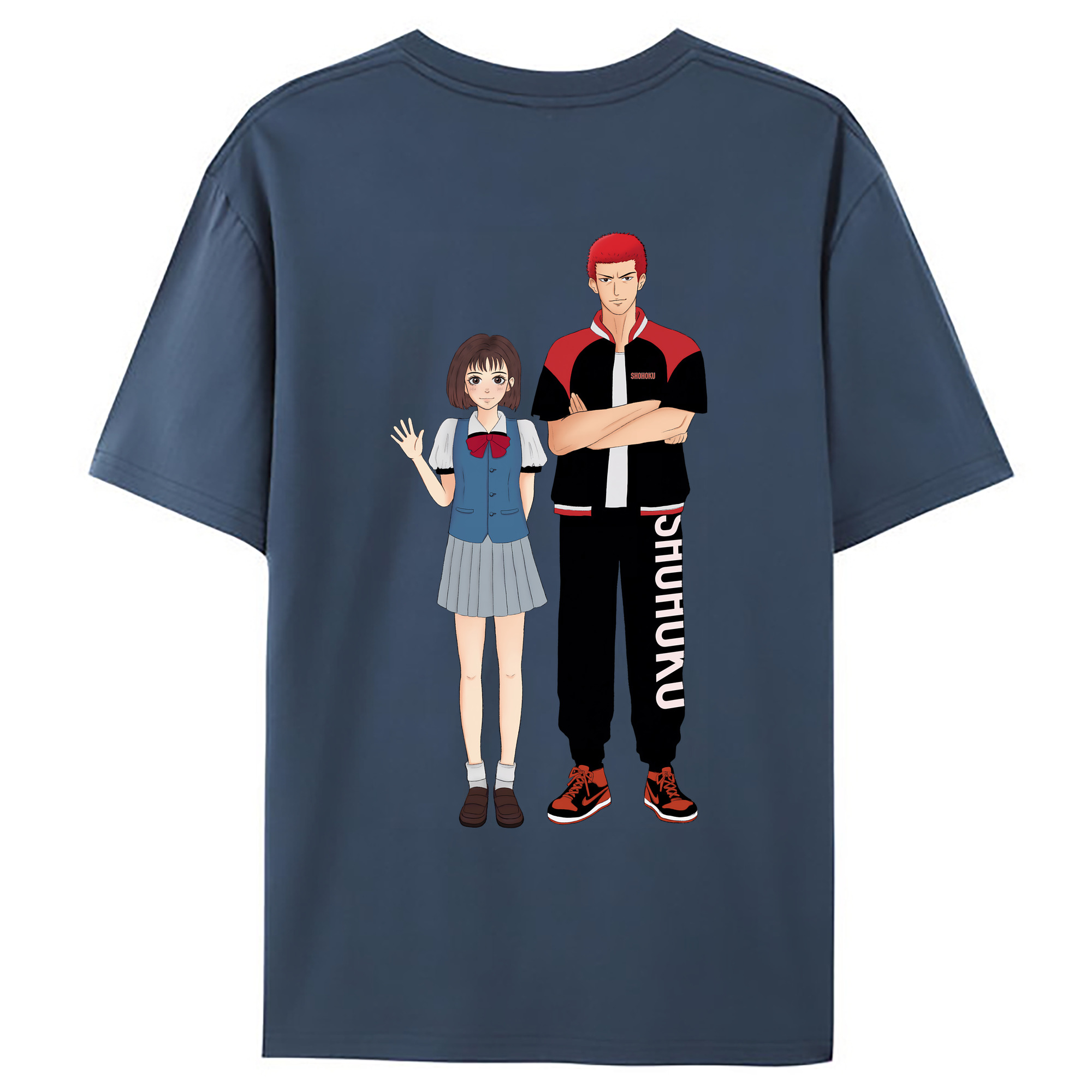 （画像用） SLAM DUNK／スラムダンク 綿100％ メンズ半袖Tシャツ（バックプリント） 通気性