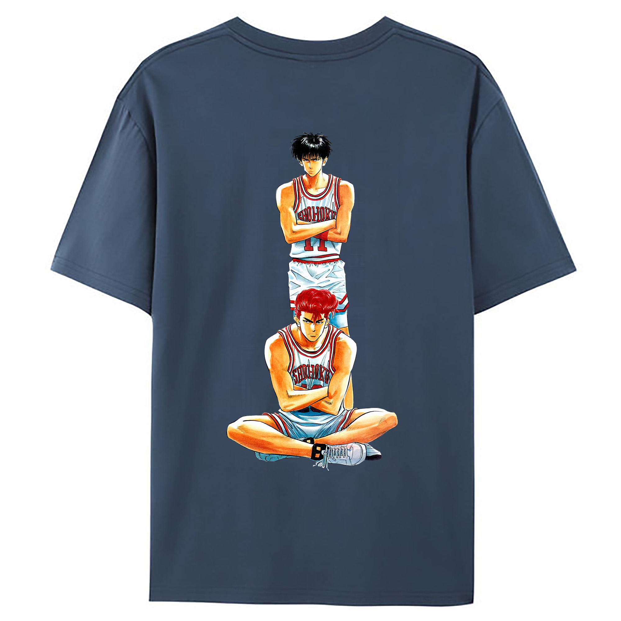 （画像用） SLAM DUNK／スラムダンク 綿100％ メンズ半袖Tシャツ（バックプリント） 通気性
