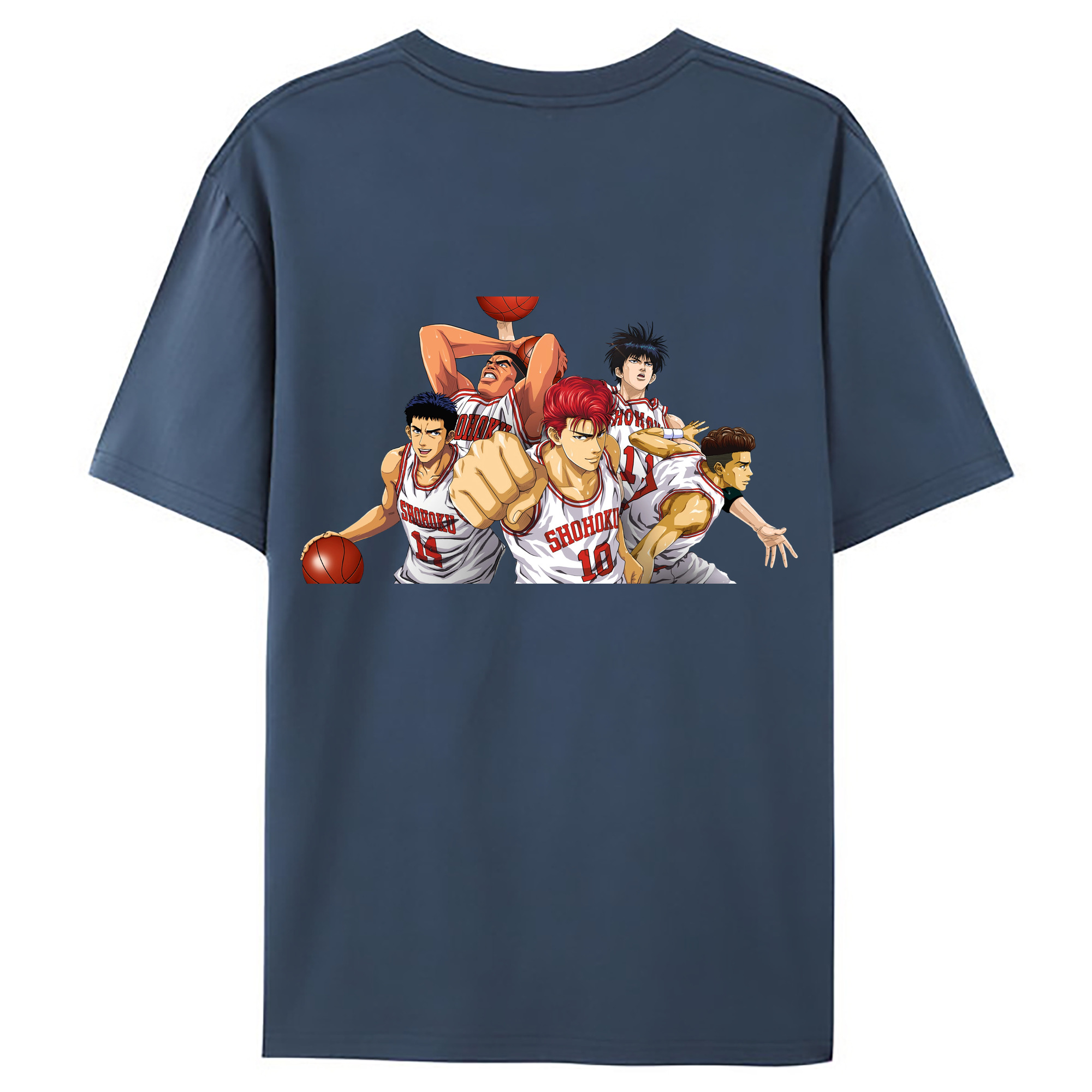 （画像用） SLAM DUNK／スラムダンク 綿100％ メンズ半袖Tシャツ（バックプリント） 通気性