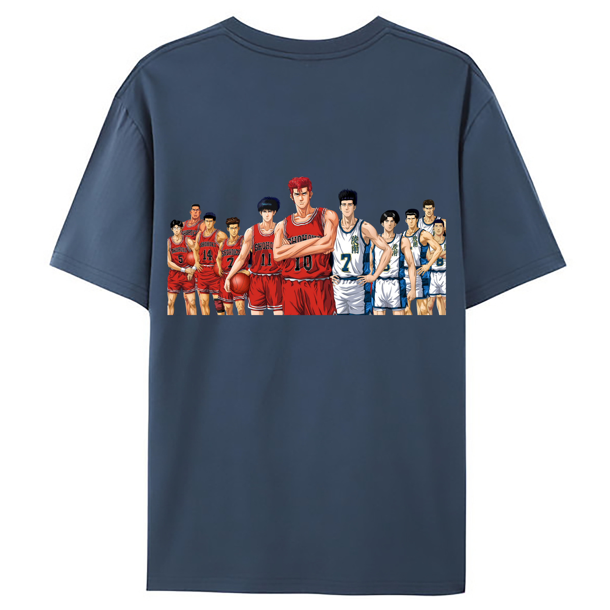 （画像用） SLAM DUNK／スラムダンク 綿100％ メンズ半袖Tシャツ（バックプリント） 通気性