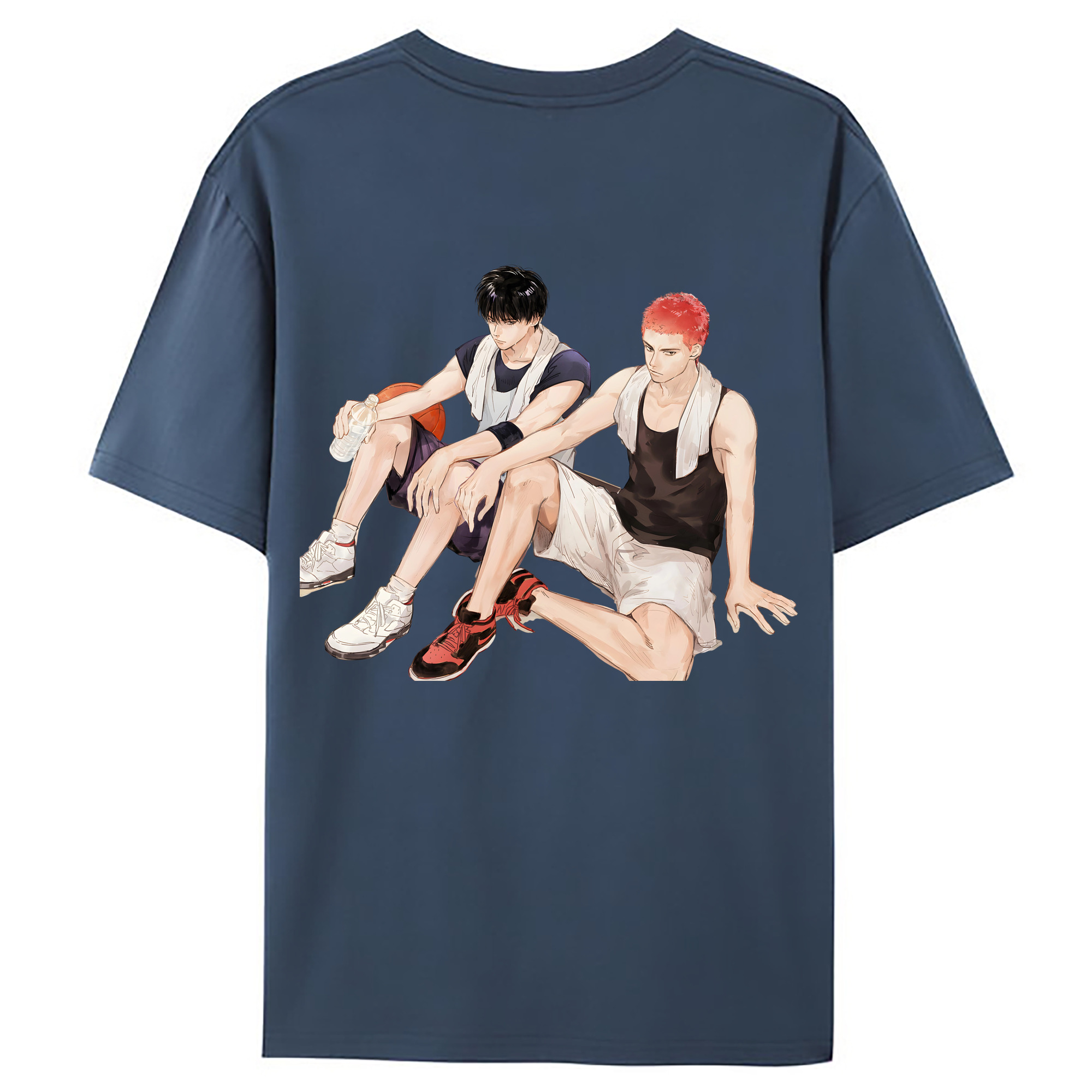 （画像用） SLAM DUNK／スラムダンク 綿100％ メンズ半袖Tシャツ（バックプリント） 通気性