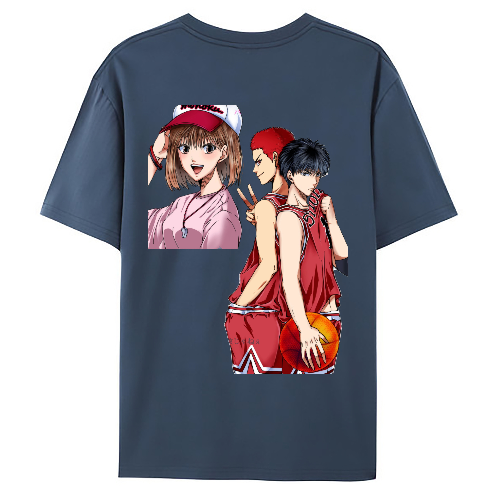 （画像用） SLAM DUNK／スラムダンク 綿100％ メンズ半袖Tシャツ（バックプリント） 通気性