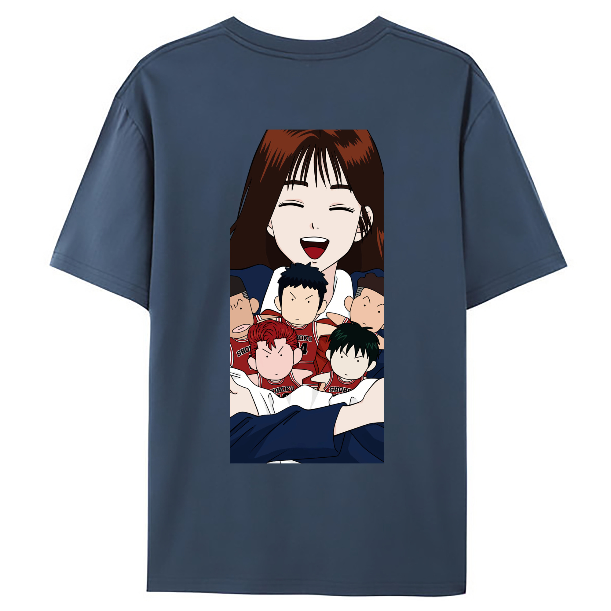 （画像用） SLAM DUNK／スラムダンク 綿100％ メンズ半袖Tシャツ（バックプリント） 通気性
