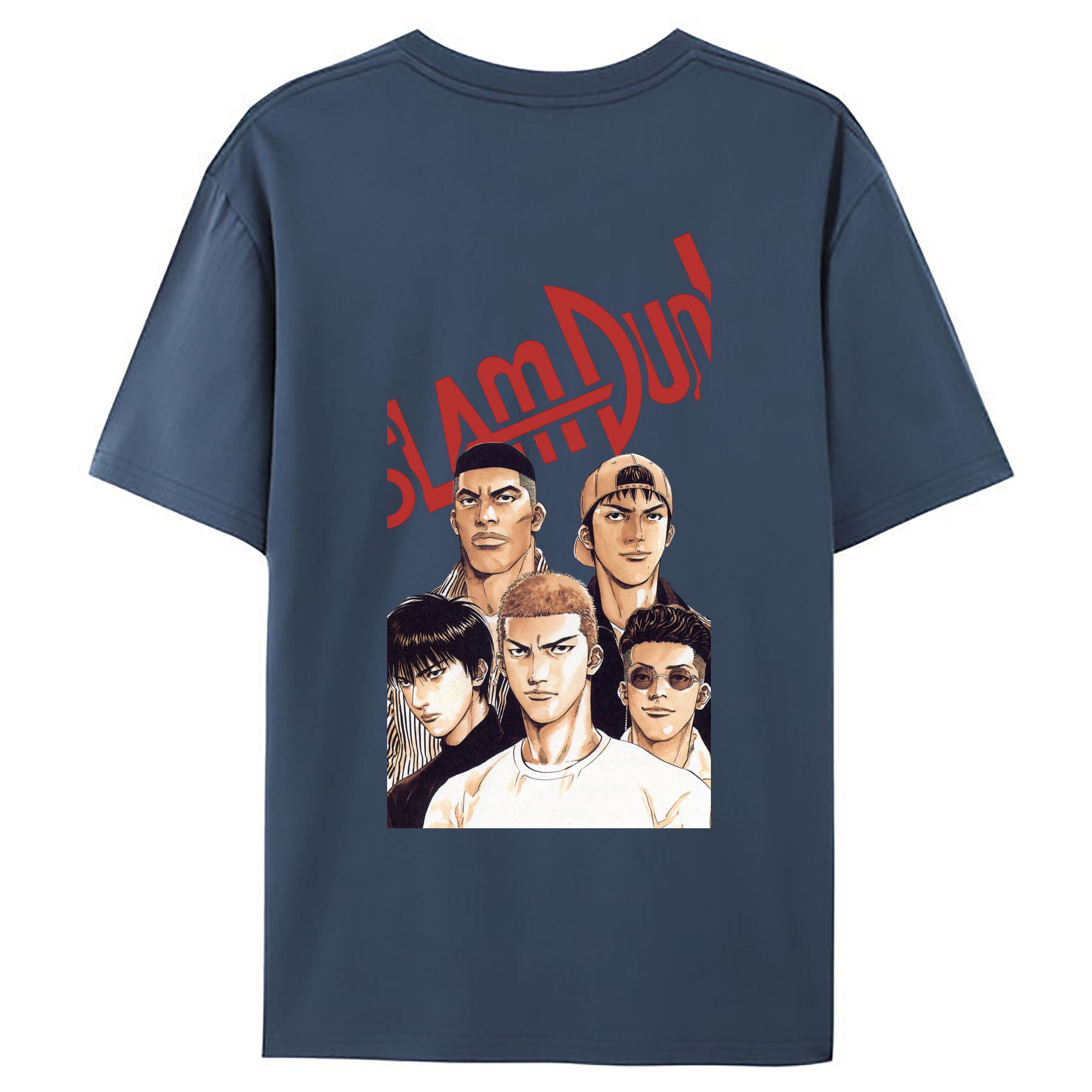 （画像用） SLAM DUNK／スラムダンク 綿100％ メンズ半袖Tシャツ（バックプリント） 通気性