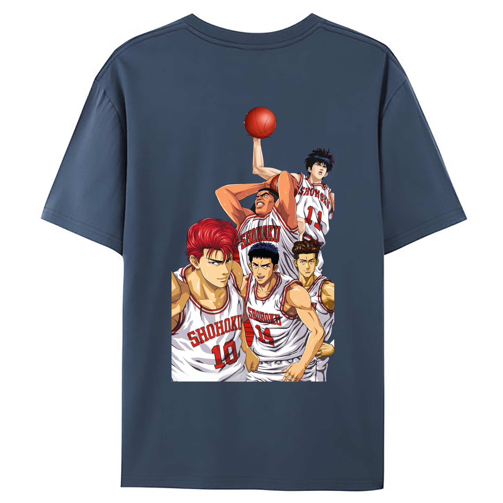 （画像用） SLAM DUNK／スラムダンク 綿100％ メンズ半袖Tシャツ（バックプリント） 通気性