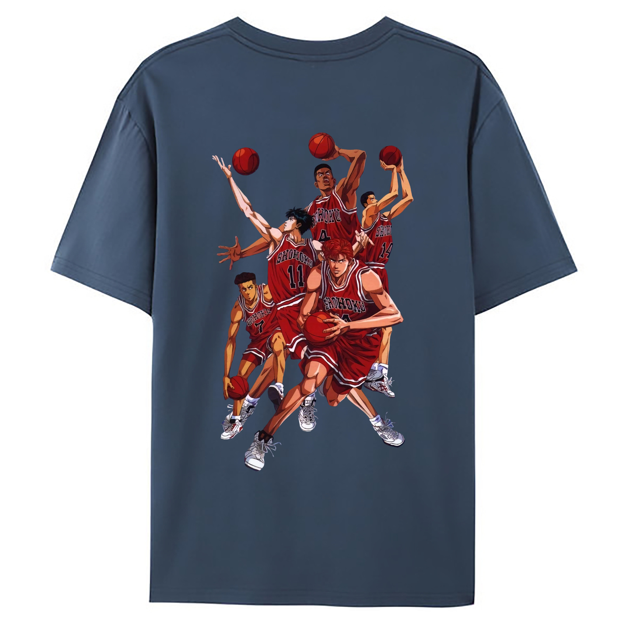 （画像用） SLAM DUNK／スラムダンク 綿100％ メンズ半袖Tシャツ（バックプリント） 通気性