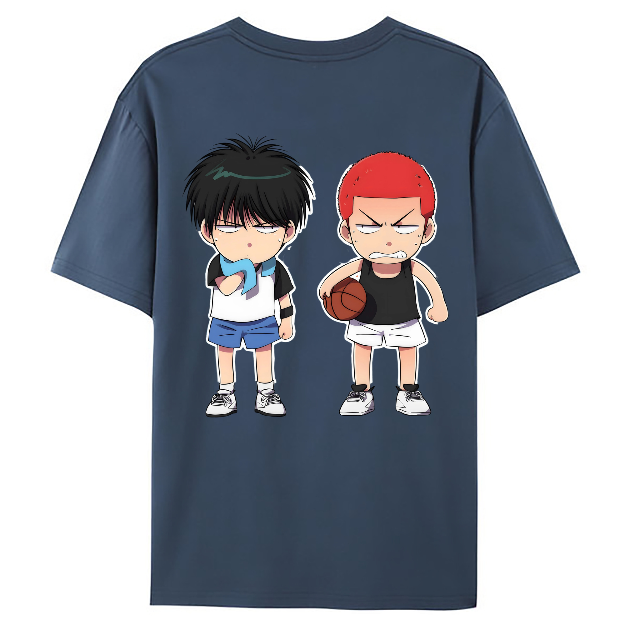 （画像用） SLAM DUNK／スラムダンク 綿100％ メンズ半袖Tシャツ（バックプリント） 通気性