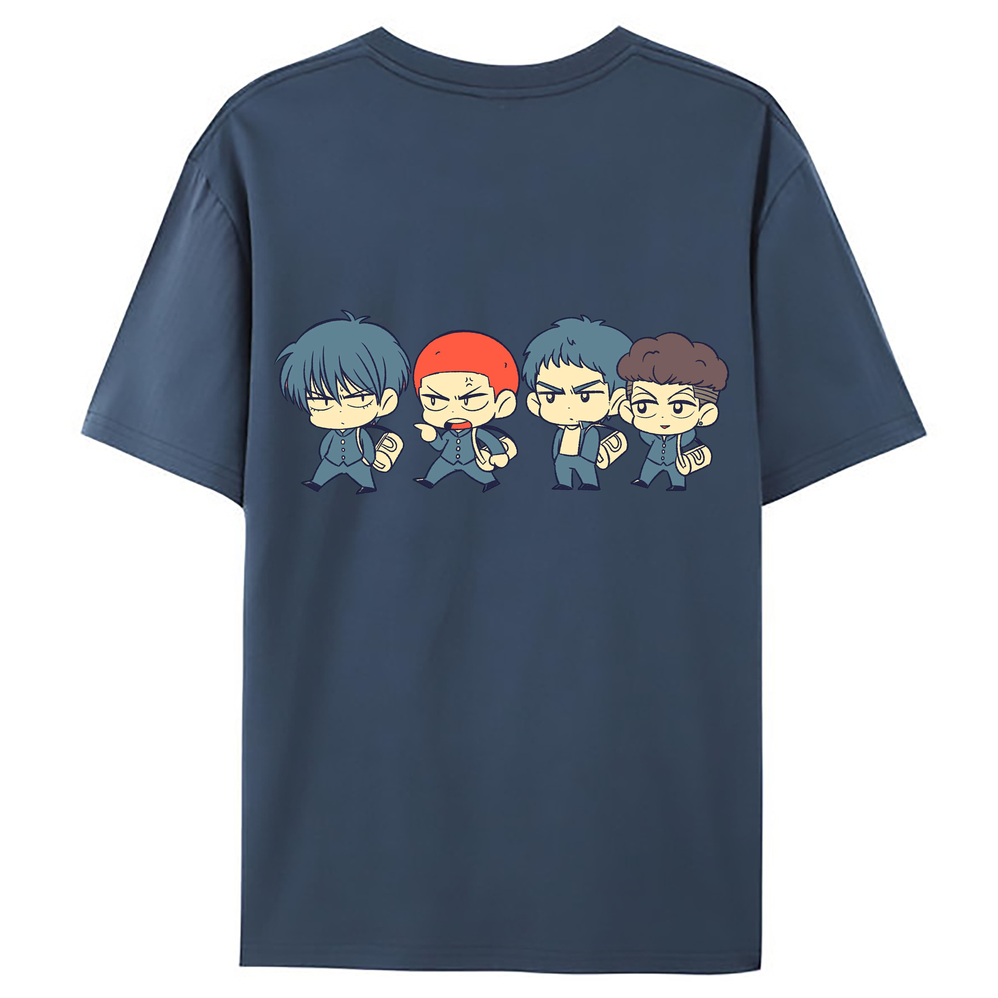 （画像用） SLAM DUNK／スラムダンク 綿100％ メンズ半袖Tシャツ（バックプリント） 通気性