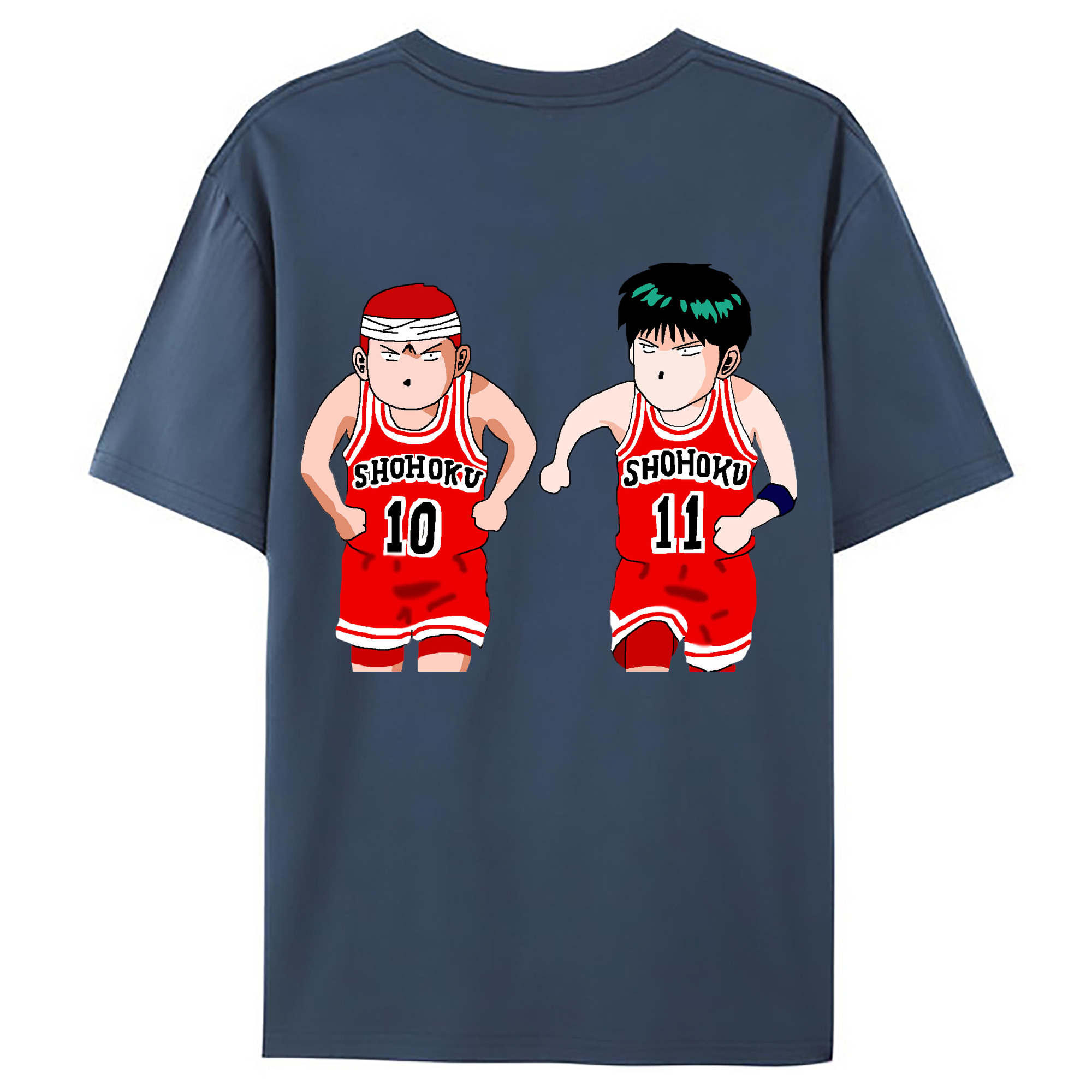 （画像用） SLAM DUNK／スラムダンク 綿100％ メンズ半袖Tシャツ（バックプリント） 通気性