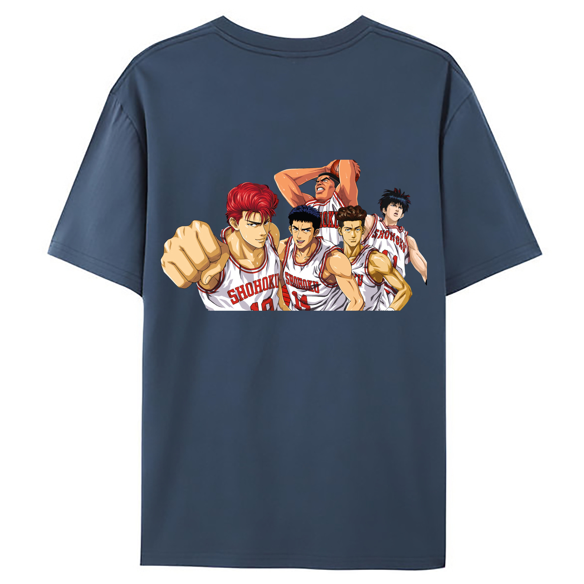 （画像用） SLAM DUNK／スラムダンク 綿100％ メンズ半袖Tシャツ（バックプリント） 通気性