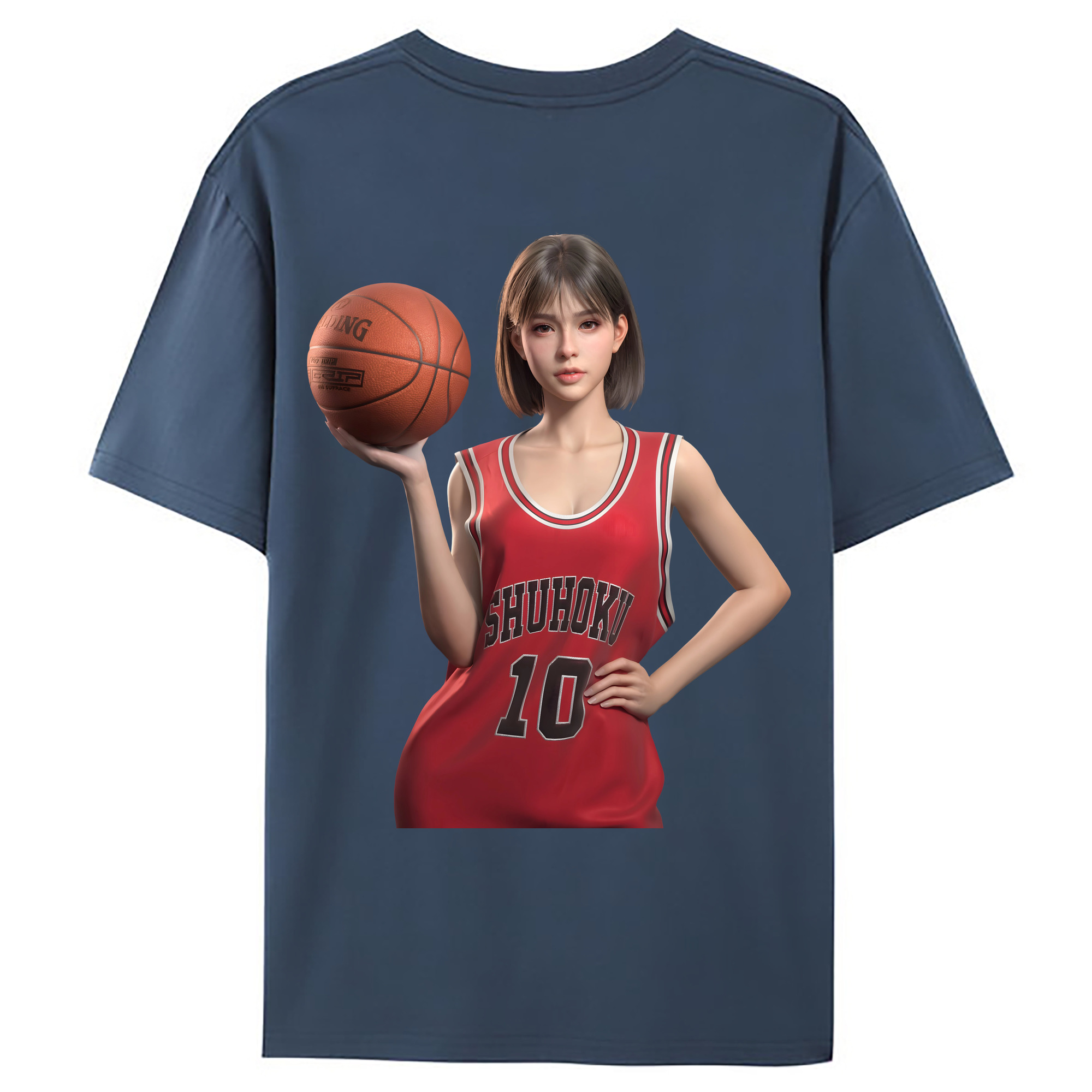 （画像用） SLAM DUNK／スラムダンク 綿100％ メンズ半袖Tシャツ（バックプリント） 通気性