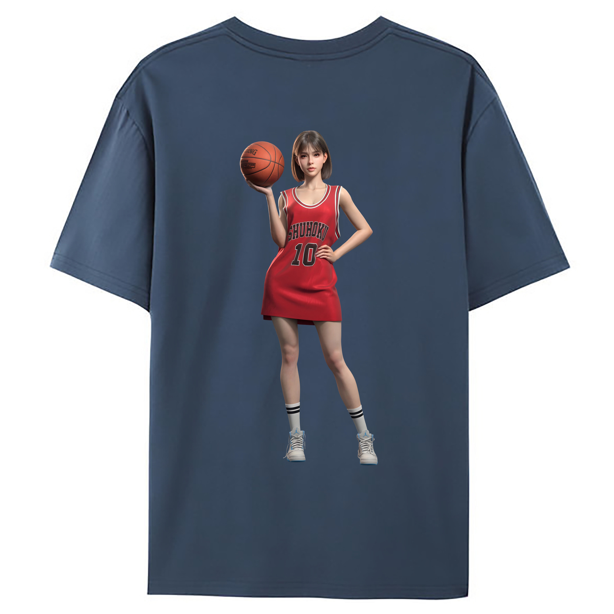 （画像用） SLAM DUNK／スラムダンク 綿100％ メンズ半袖Tシャツ（バックプリント） 通気性